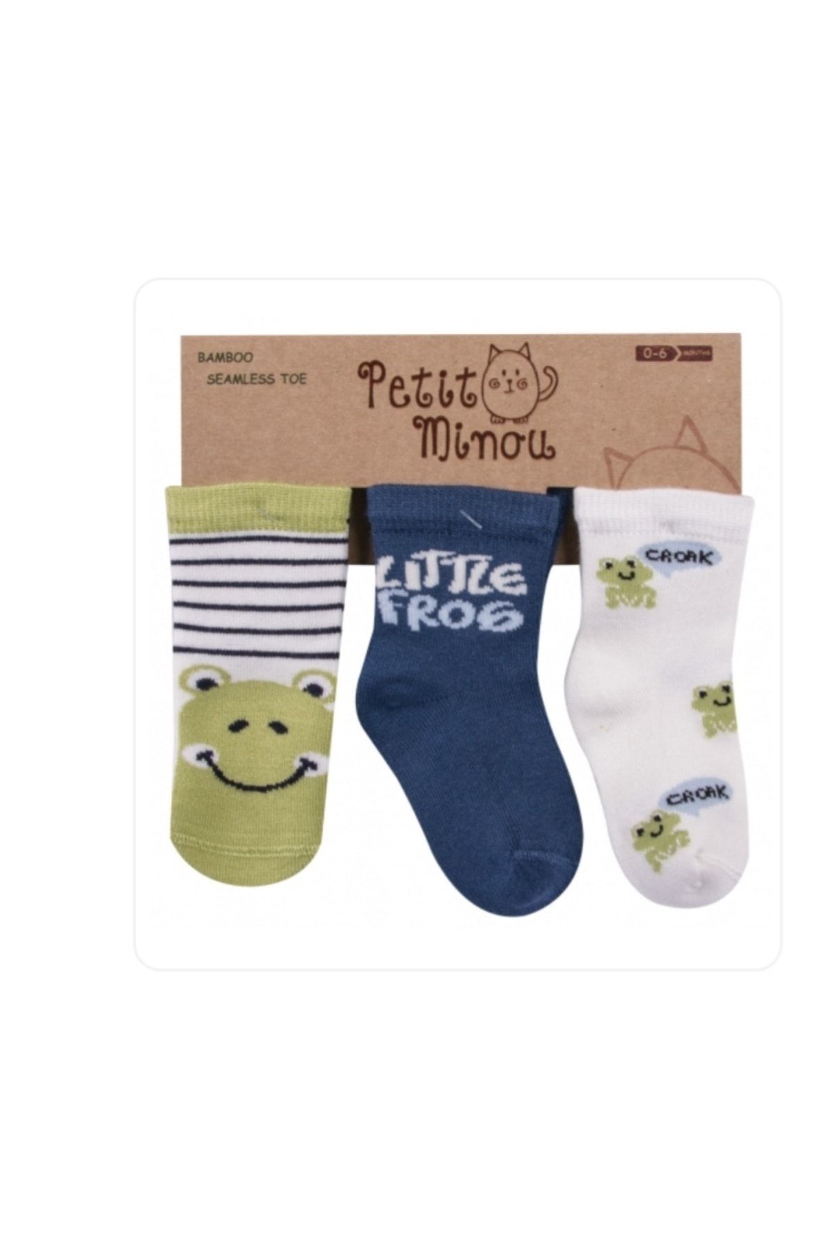 Petit Minou Erkek Bebek 3lü Little Frog Soket Çorap