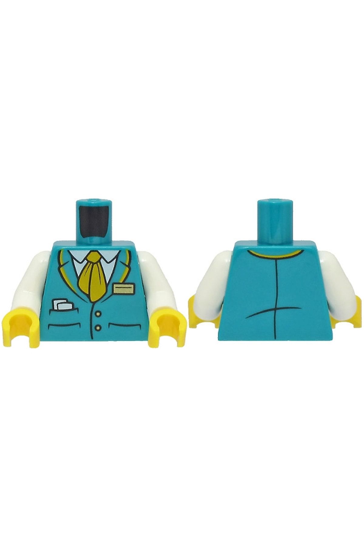 LEGO Orjinal Moc Custom Minifigür Minifigure Kadın Gövde Torso Turkuaz Yelek Tren Biletçi