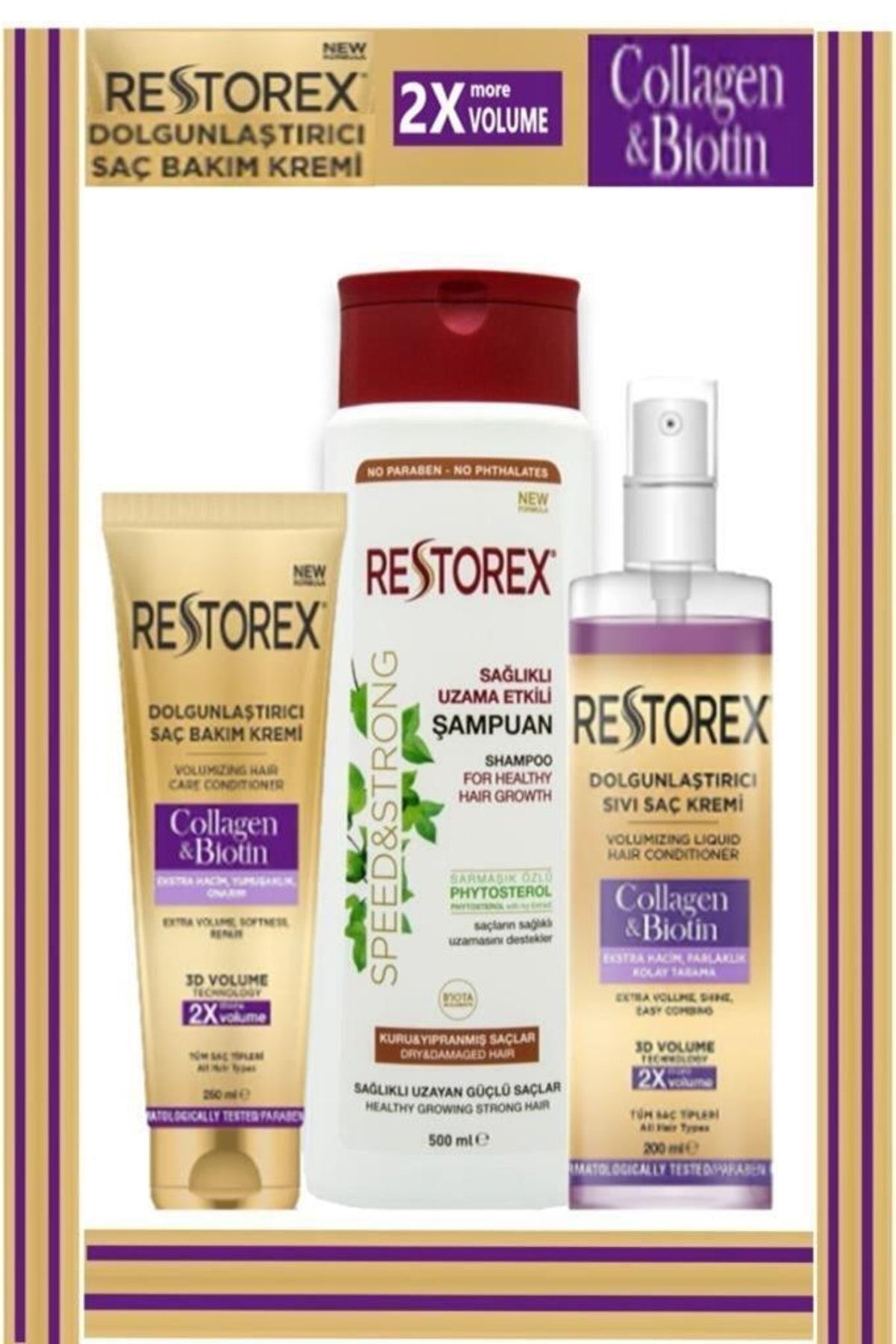 Restorex Collagen&biotin Kuru Saçlar Için 3'lü Saç Bakım Seti