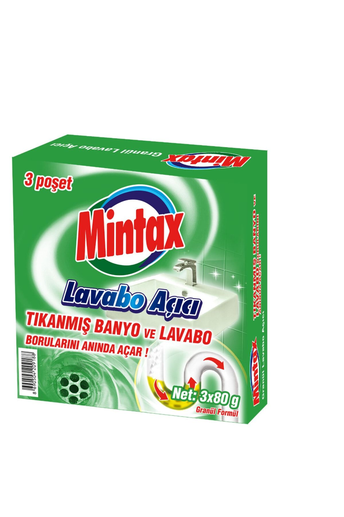Mintax Lavabo Açıcı 3 X 80 gr