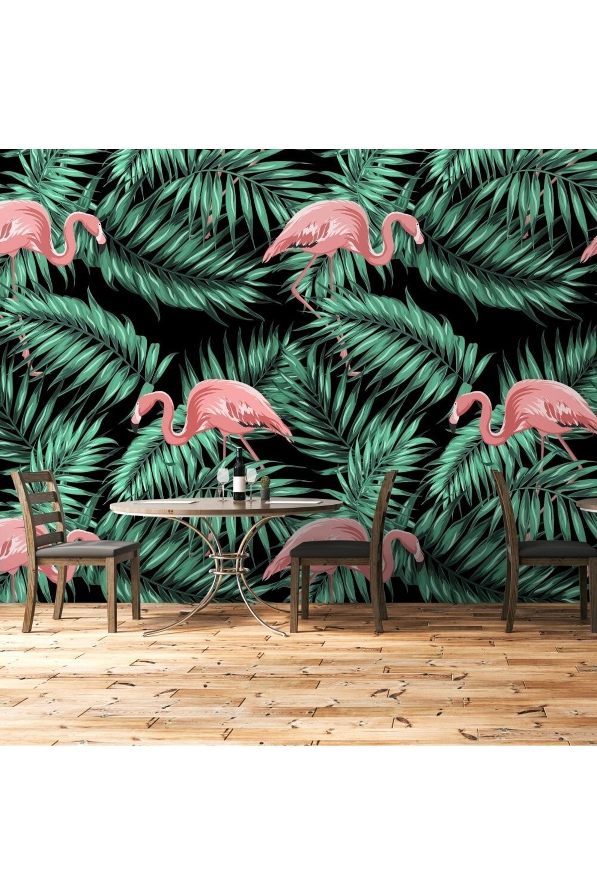 FX WallCoverings Yapraklar Arasında Flamingolar