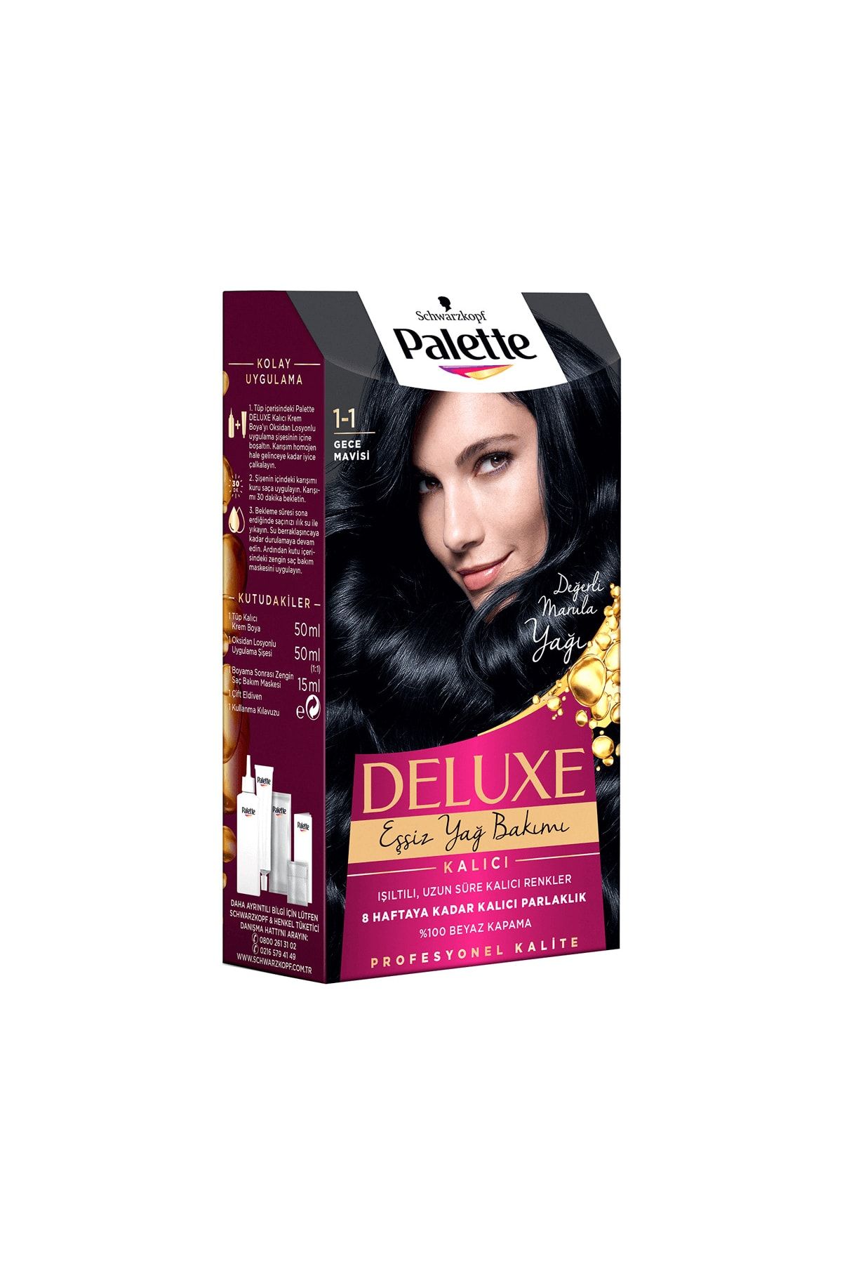 Palette Deluxe Saç Boyası 1-1 Gece Mavisi