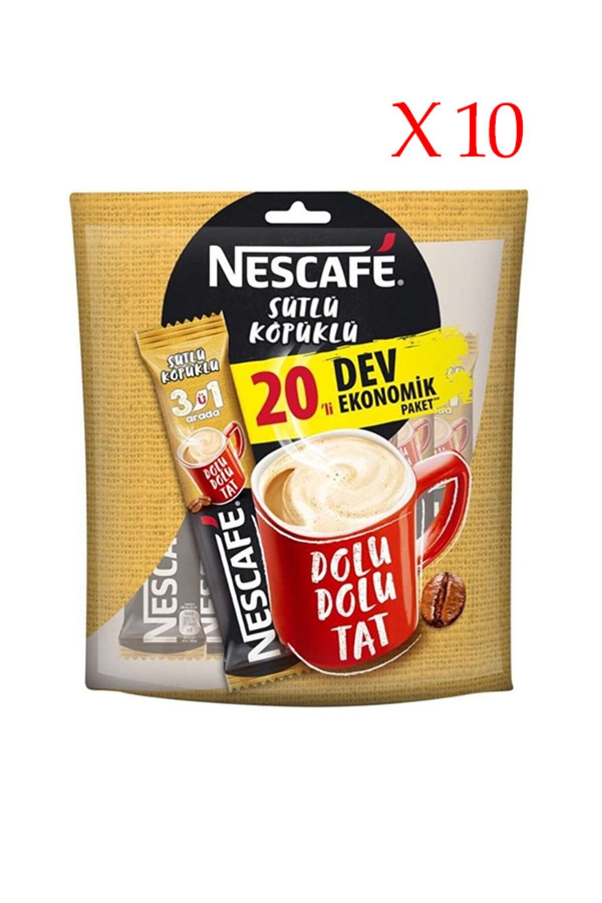 Nescafe Sütlü Köpüklü 3'ü 1 Arada 20'li Dev Ekonomik Paket