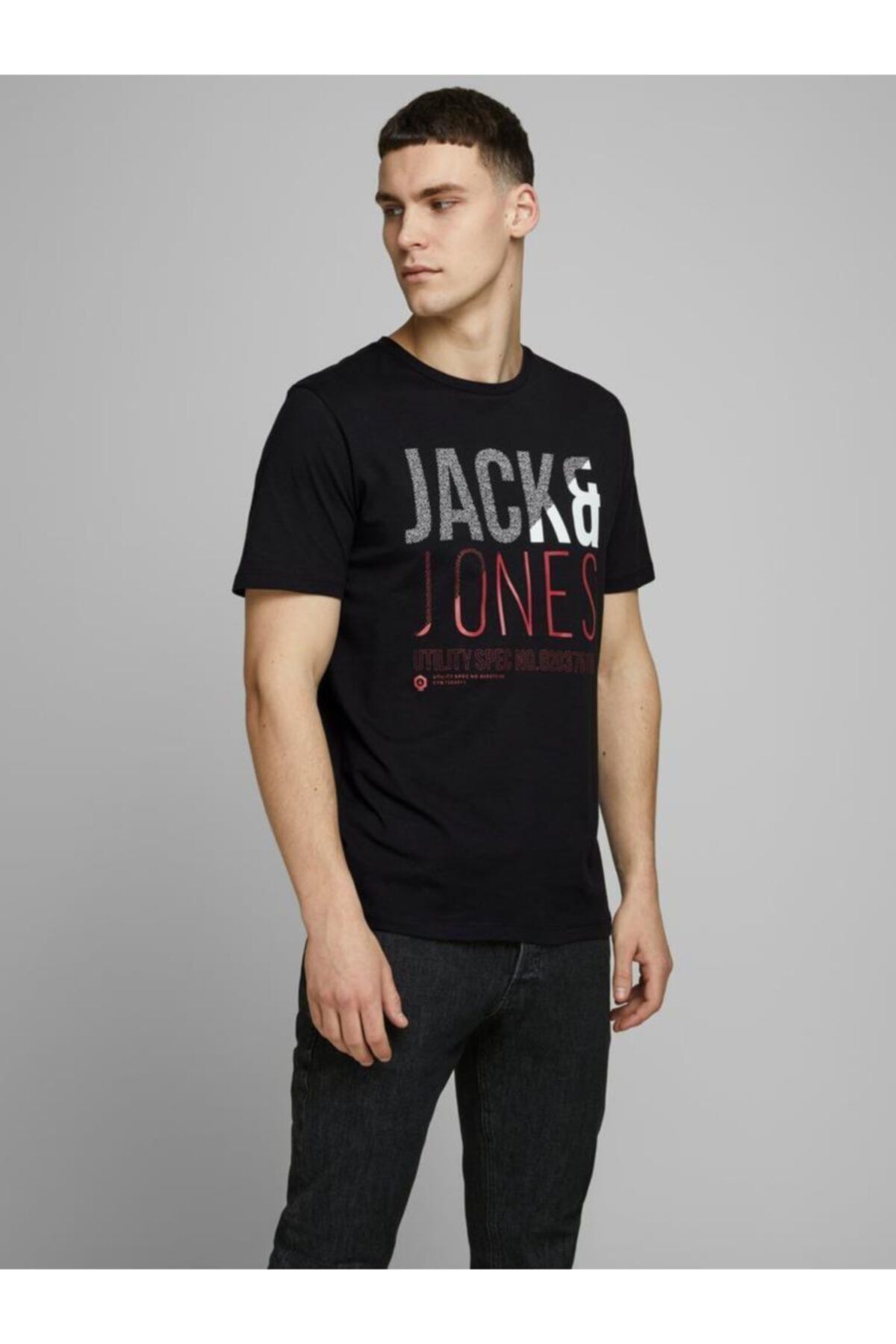 Jack & Jones Erkek Lacivert Baskılı T Shirt 12172215