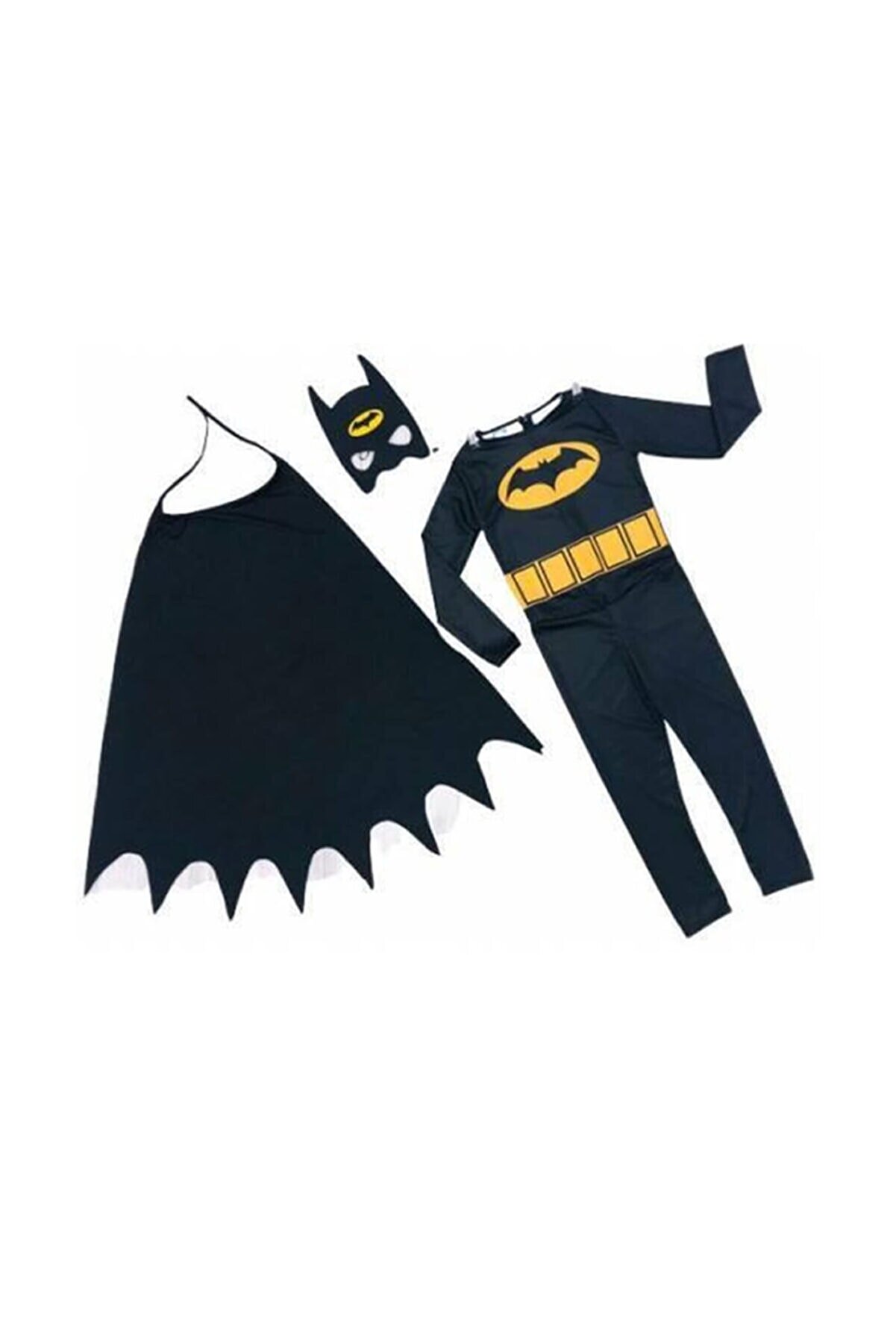 Batman Erkek Çocuk Siyah Pelerinli Maskeli Yarasa Adam Kostümü