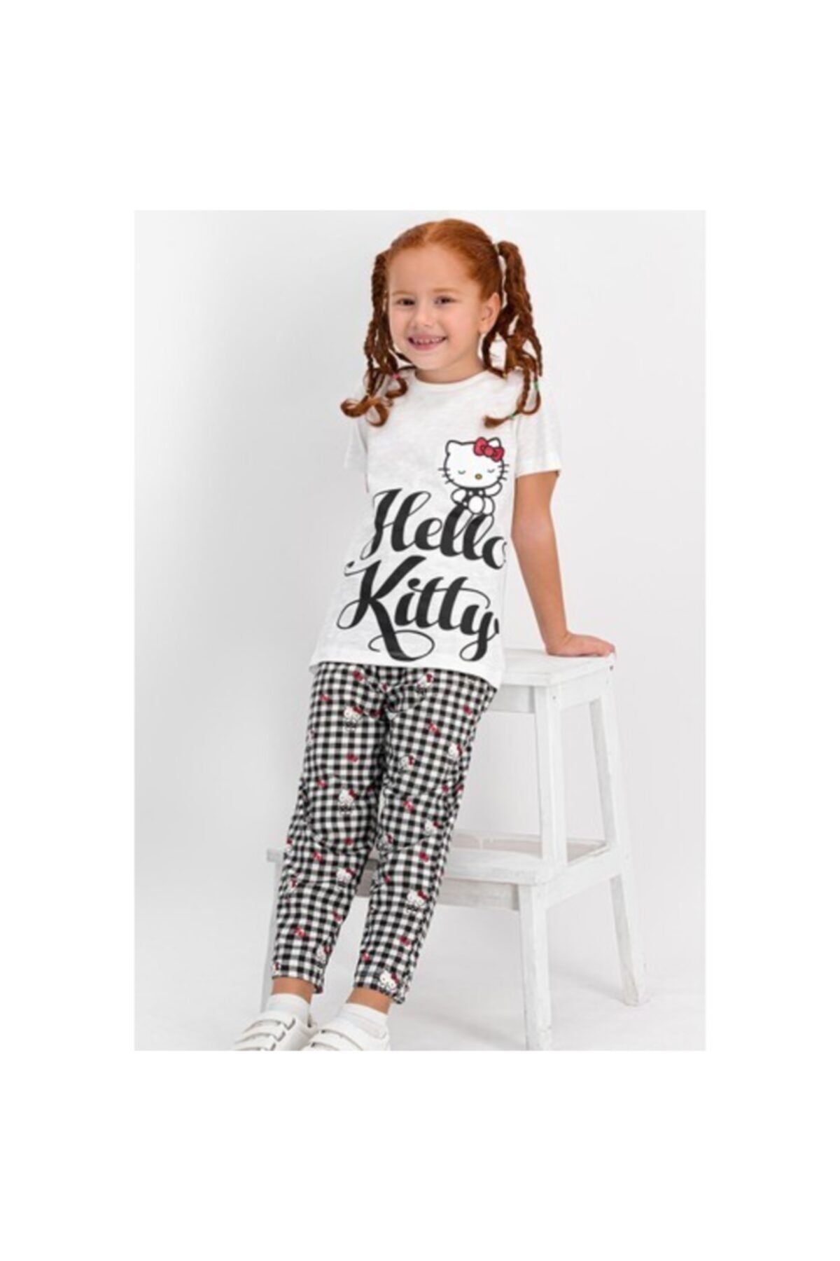 Hello Kitty Kız Çocuk  Krem Pijama Takımı