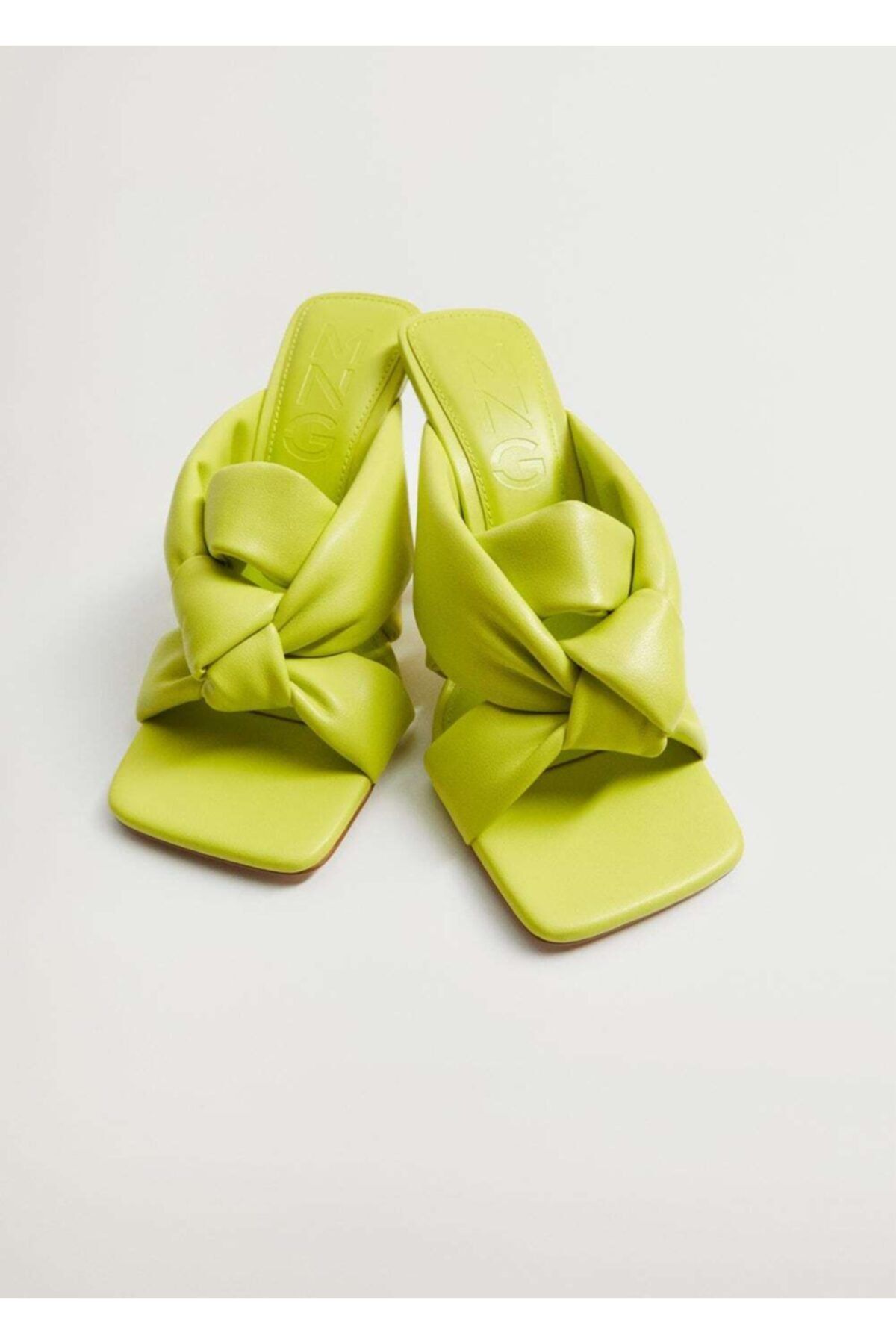 MANGO Kadın Yeşil Elma Düğüm Detaylı Topuklu Ayakkabı