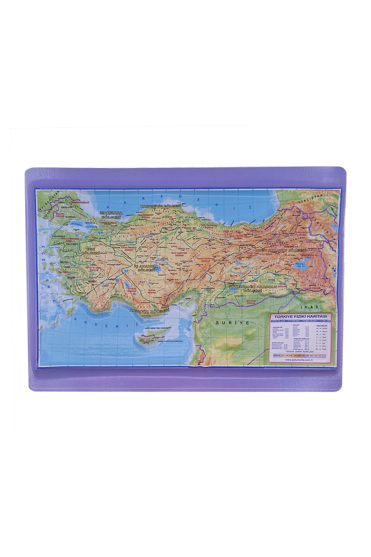 Öykü Haritacılık Türkiye Fiziki Haritası Kabartmalı 20x30 Cm A4 Boyutunda