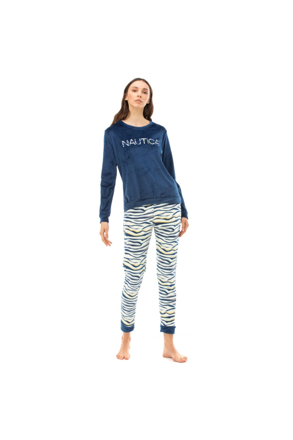 Nautica Kadın Regular Fit Lacivert Pijama Takim NTW042PJTK