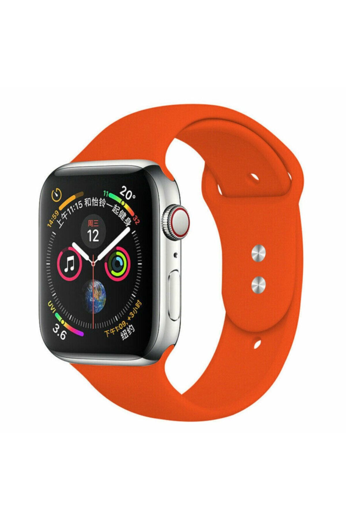 Bilişim Aksesuar Apple Watch 42 44 45 49 Mm Watch Ultra Silikon Kordon Turuncu