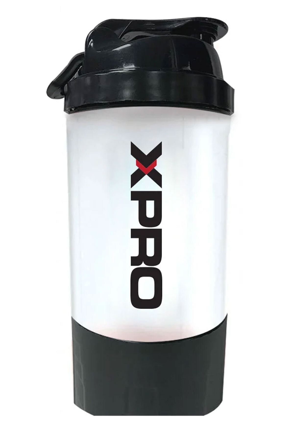 Xpro Nutrition Toz Saklama Hazneli Shaker 500ml Siyah