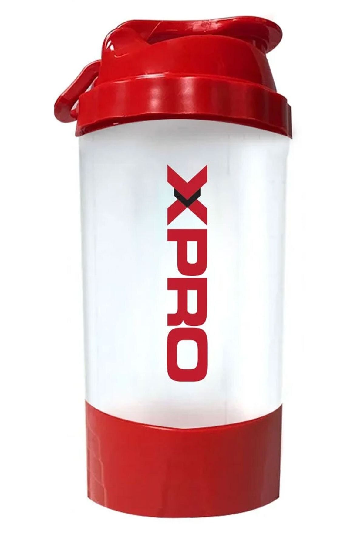 Xpro Nutrition Toz Saklama Hazneli Shaker 500ml Kırmızı