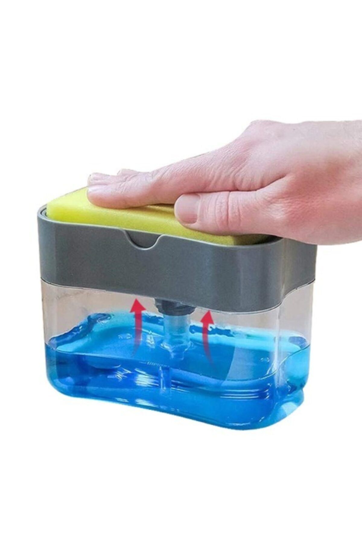 Akar Çarşı Avm Mutfak Banyo Pompalı Sünger Hazneli Sıvı Deterjanlık Sabunluk 380 ml