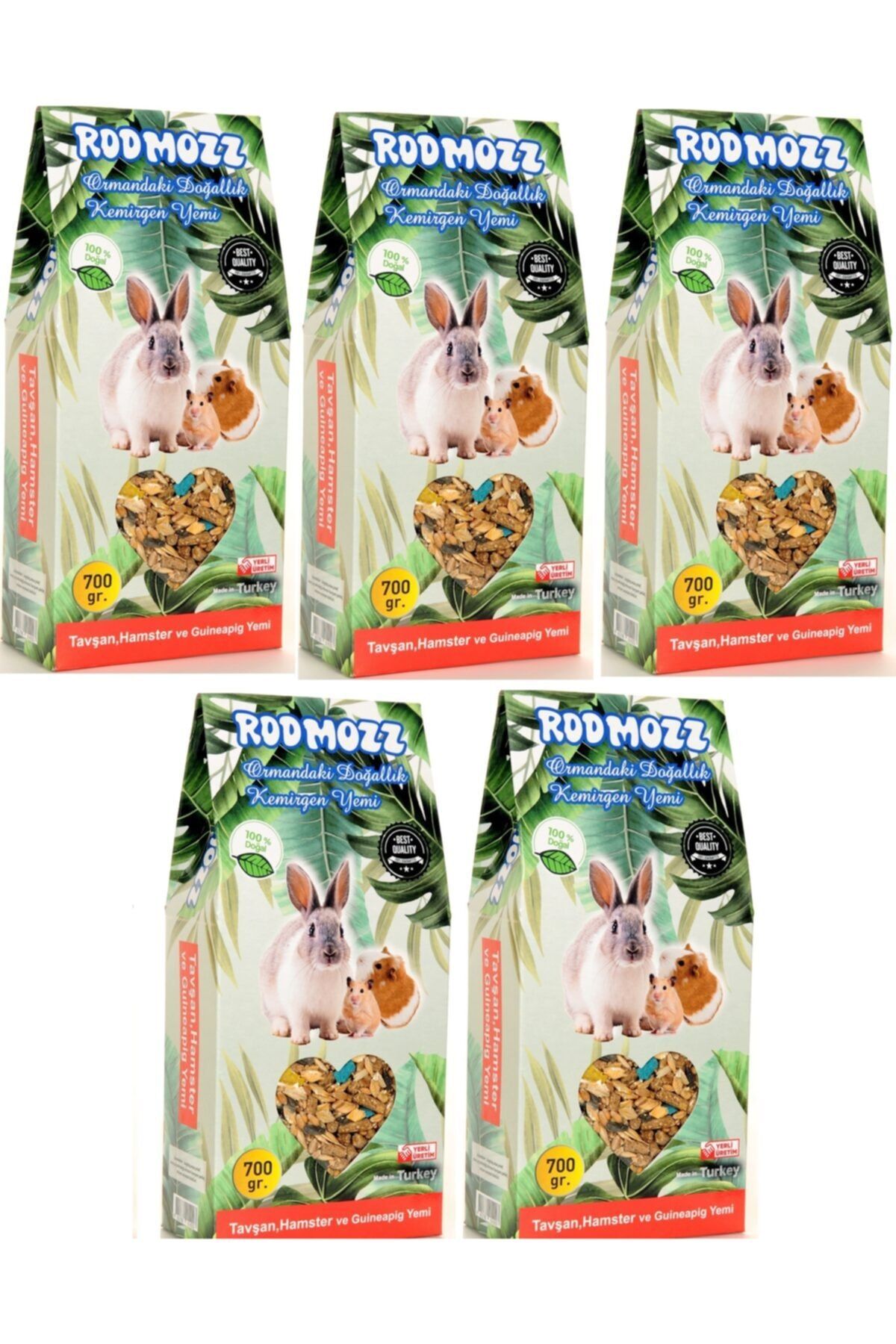 RodMozz Premium Vitaminli Kemirgen Hamster Guineapig Tavşan Yemi 700gr 5 Adet