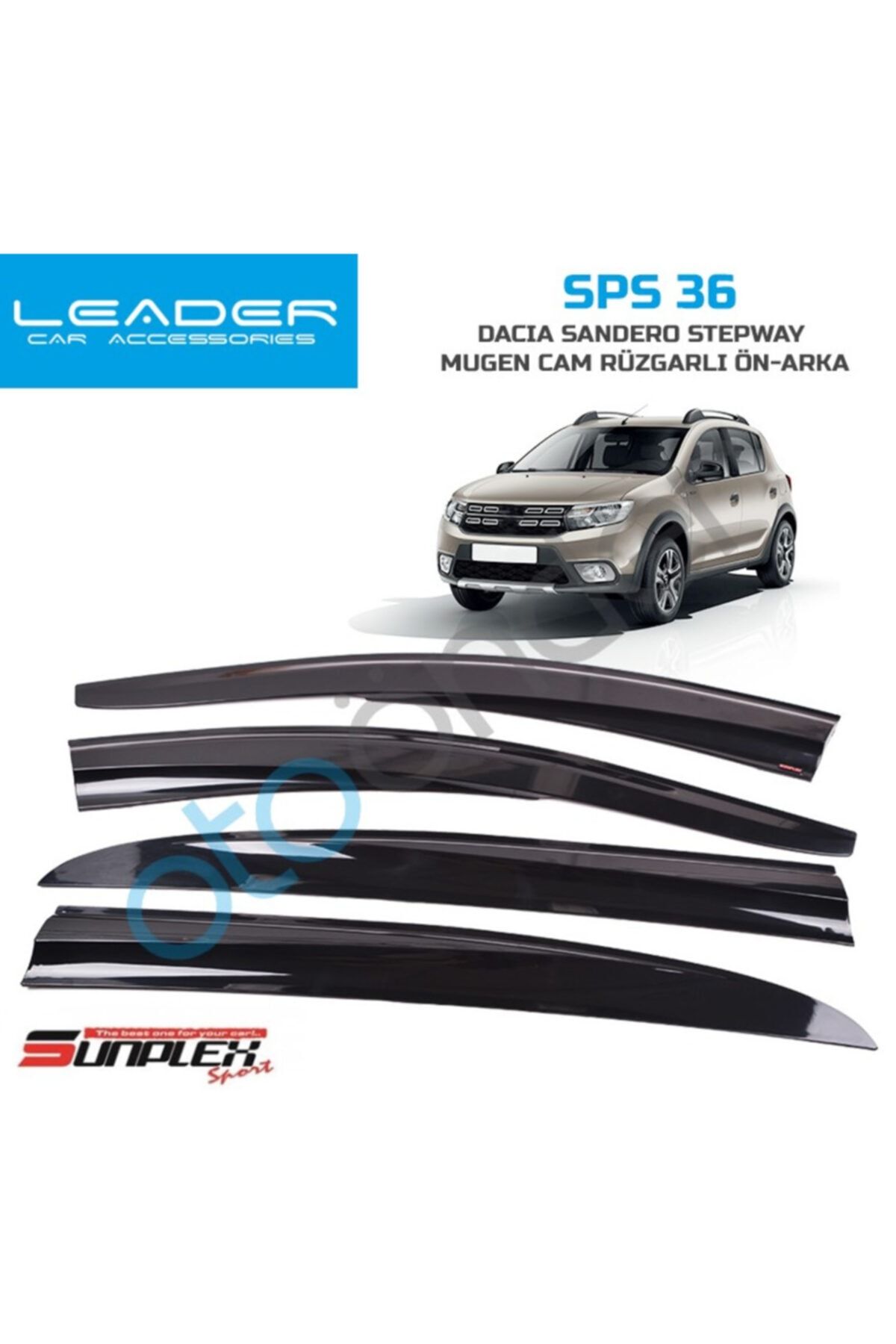 SUNPLEX Dacia Sandero Stepway Cam Rüzgarlığı 4 Lü Ön-arka