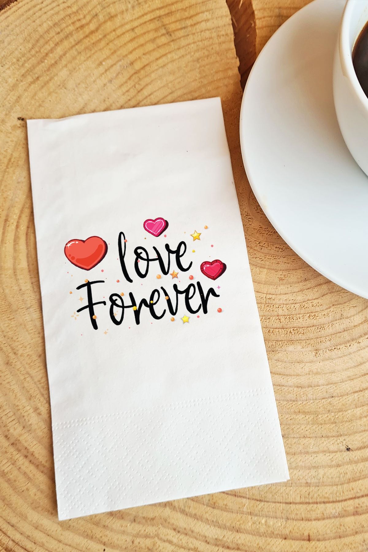 PEKSHOP Sunum Peçetesi Love Forever Yazılı Kağıt Peçete