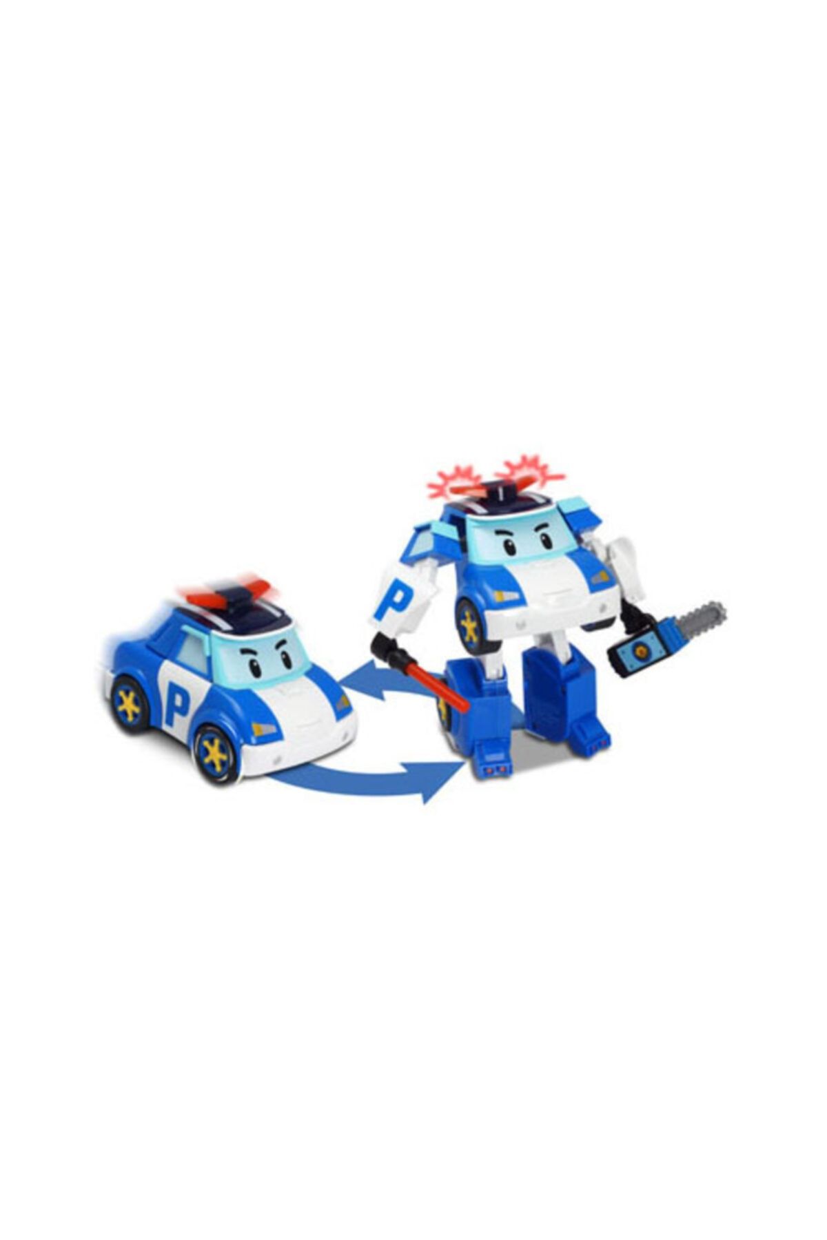 Poli Robocar Poli Işıklı Transformers Robot Figür Poli Aksesuarlı Model (15 Cm ) % 100 Orjınal Lısanslı