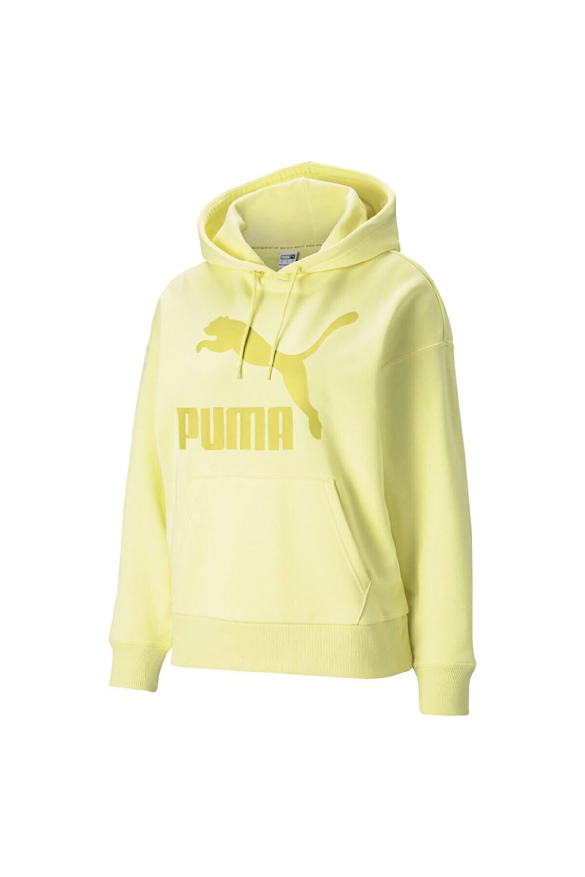 Puma Kadın Sweatshirt Classics Logo Hoodie - Sarı