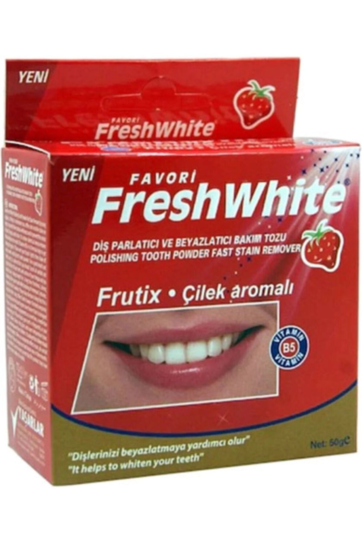 Fresh White Diş Parlatma Tozu 50 gr  - Çilek Aromalı