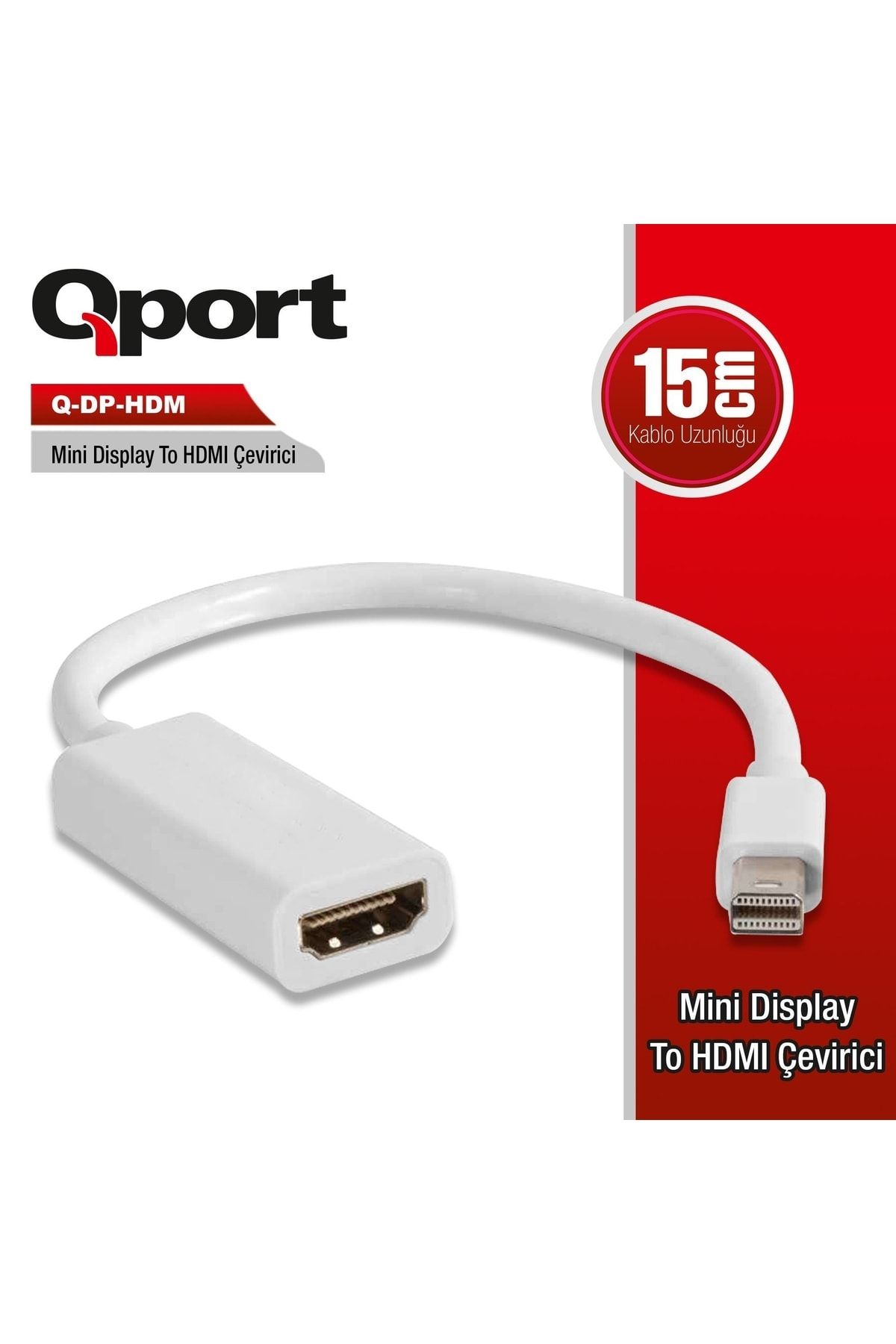 Genel Markalar Qport Q-dp-hdmı Mini Display Port To Hdmı Whıte 15cm Çevirici Adaptör