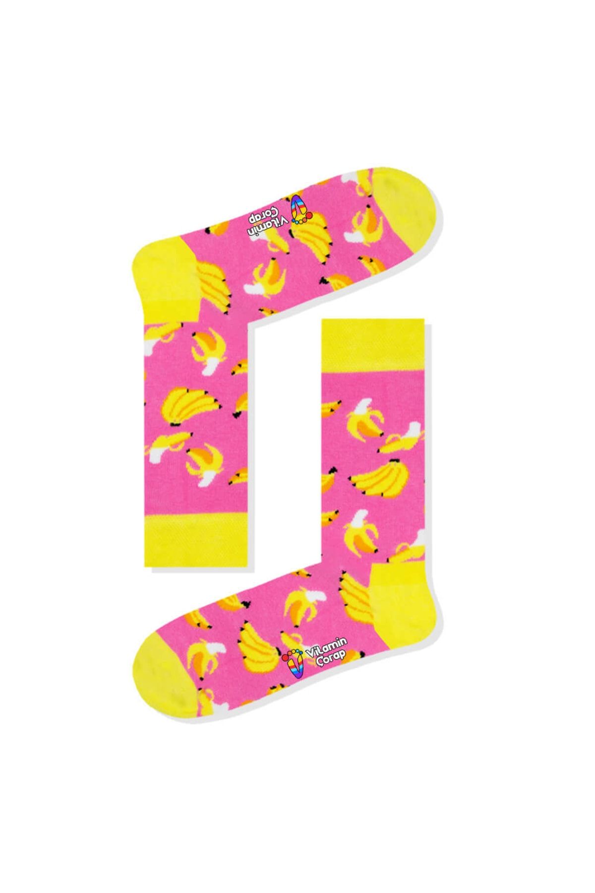 Limmon Store Muz Pembe Renkli Çorap