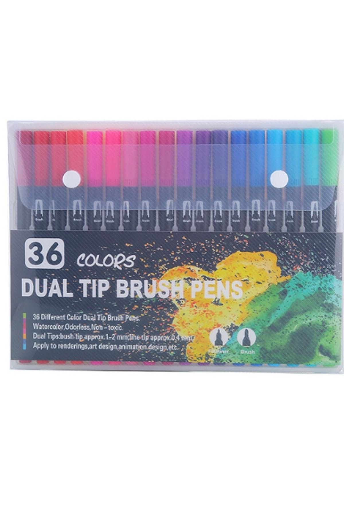 Vox Art Dual Brush Pen 36'li Set -su Bazlı