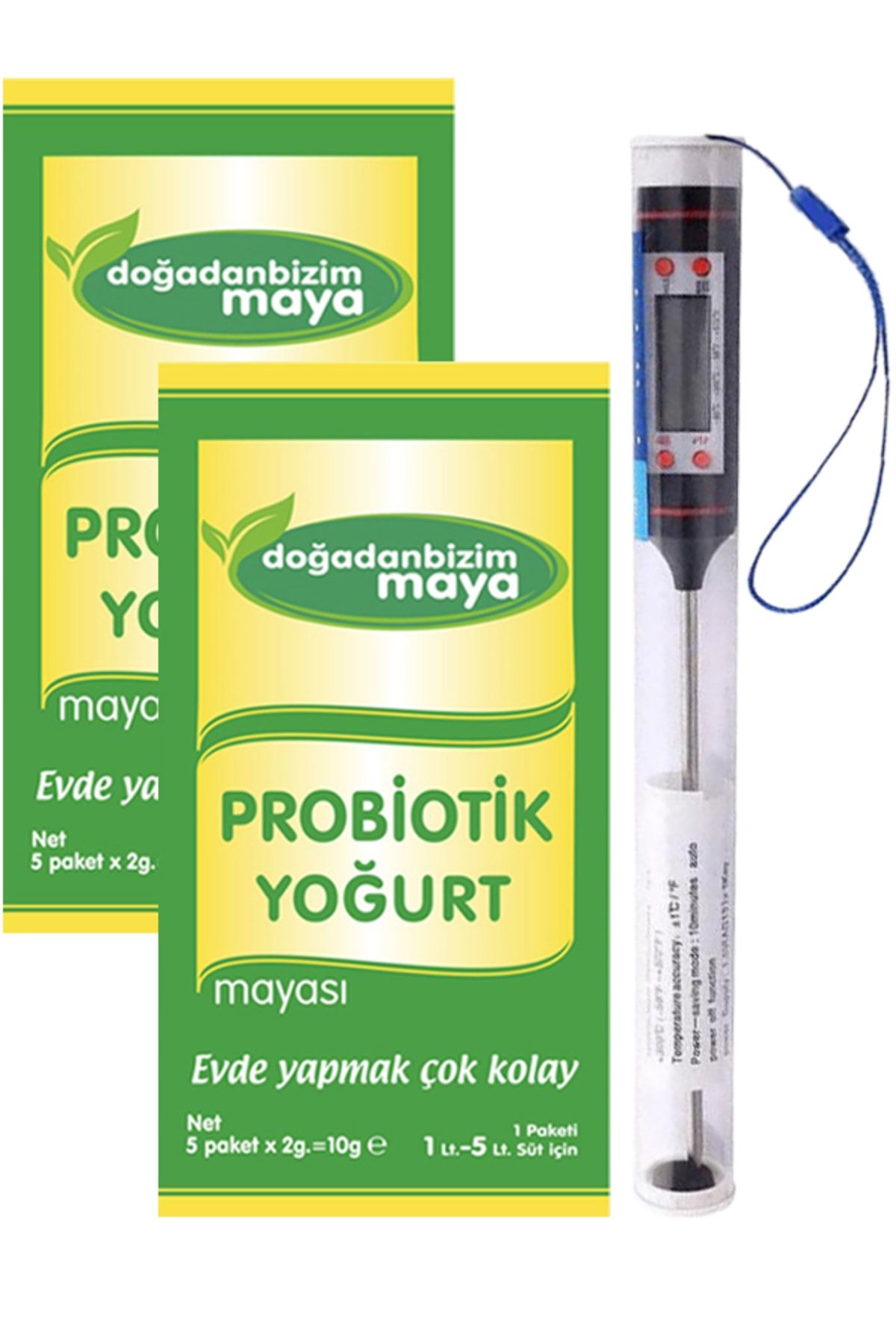 Doğadan Bizim Maya Doğadan Bizim Probiotik Yoğurt Mayası 5 Li Paket 2 Kutu + Gıda Termometresi