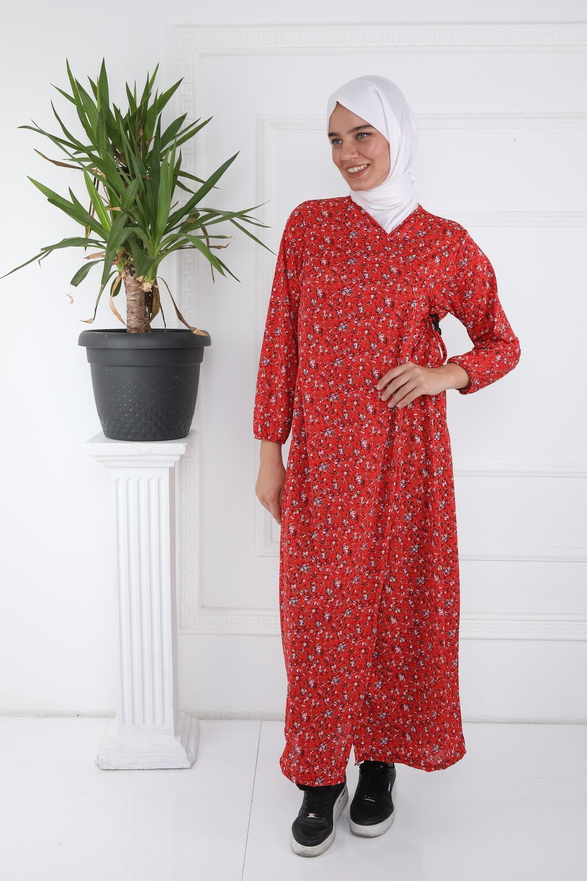Kutay Collection Şal Desen Namaz Elbisesi-sabahlık