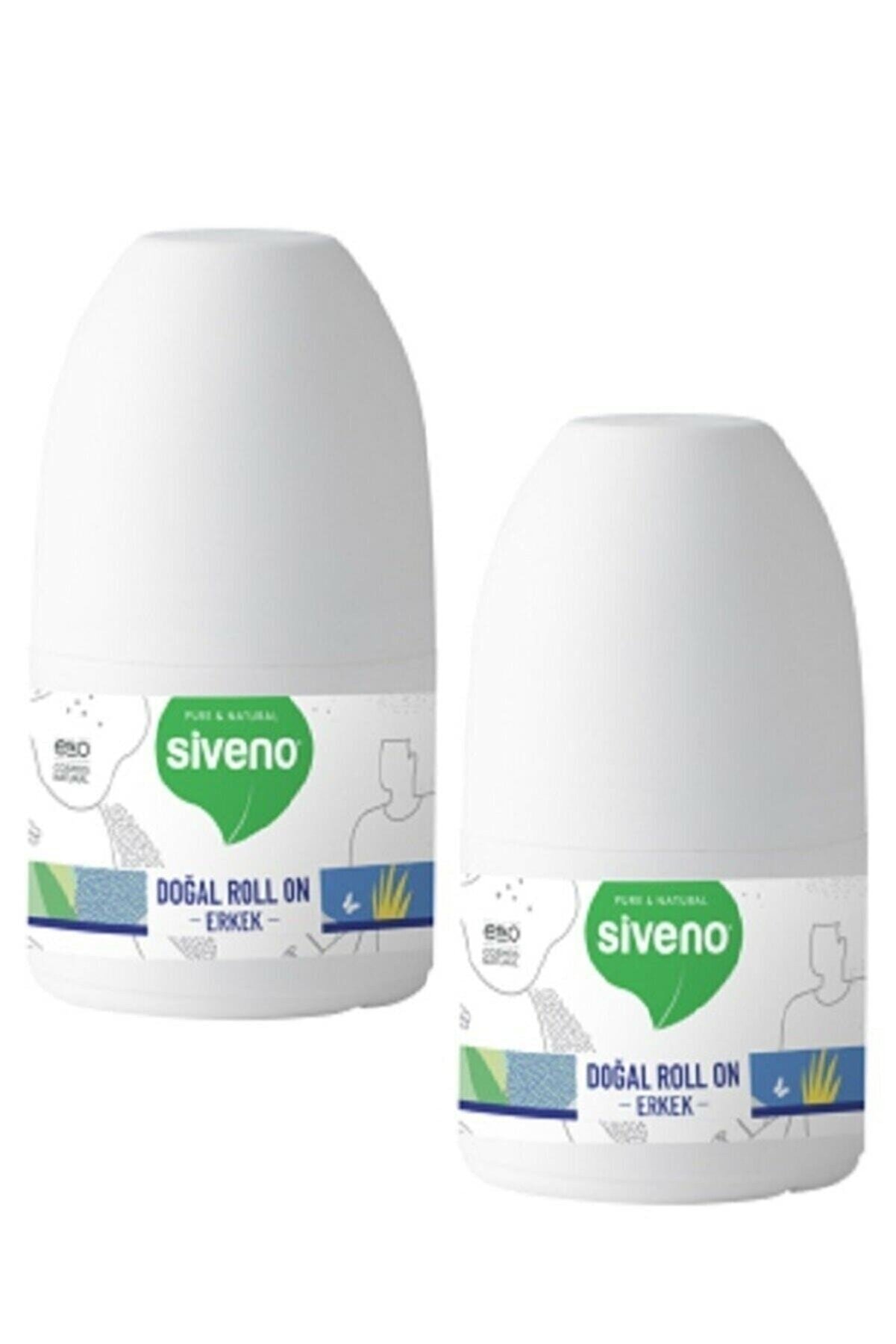Siveno %100 Doğal Roll-On Erkek Deodorant Ter Kokusu Önleyici Bitkisel Leke Bırakmayan Vegan 50 ml X 2 Adet