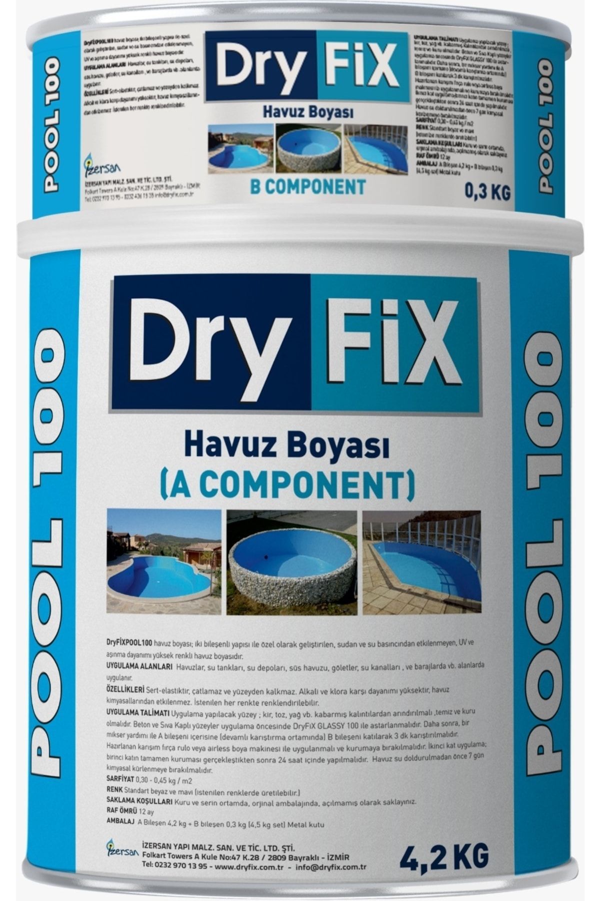 Dryfix Pool 100 Havuz Boyası Mavi 4,5 Kg/set