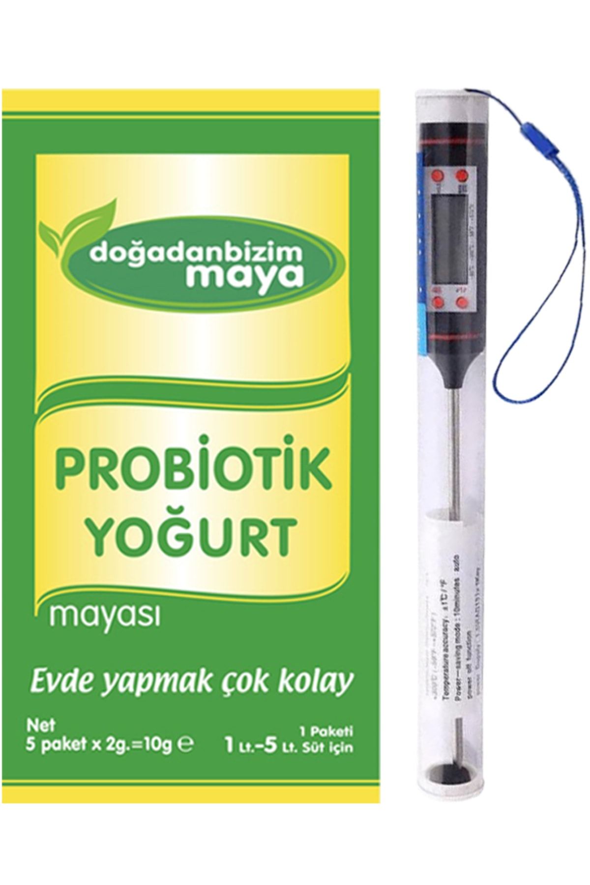 Doğadan Bizim Maya Doğadan Bizim Probiotik Yoğurt Mayası 5 Li Paket + Gıda Termometresi