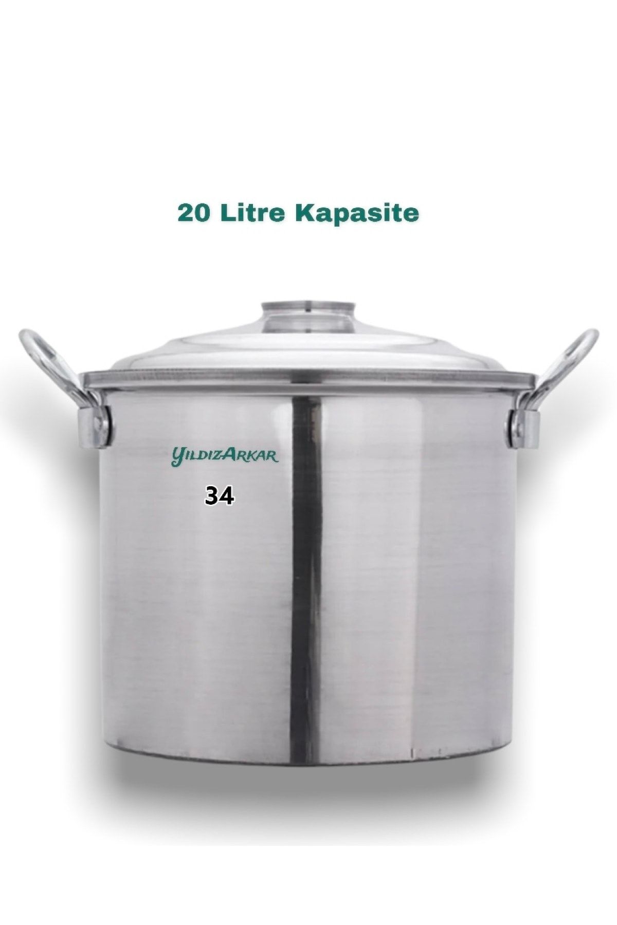 ELUR Alüminyum Soba Kazanı Çamaşır Kazanı Mısır Kazanı 20 Litre 34 Cm