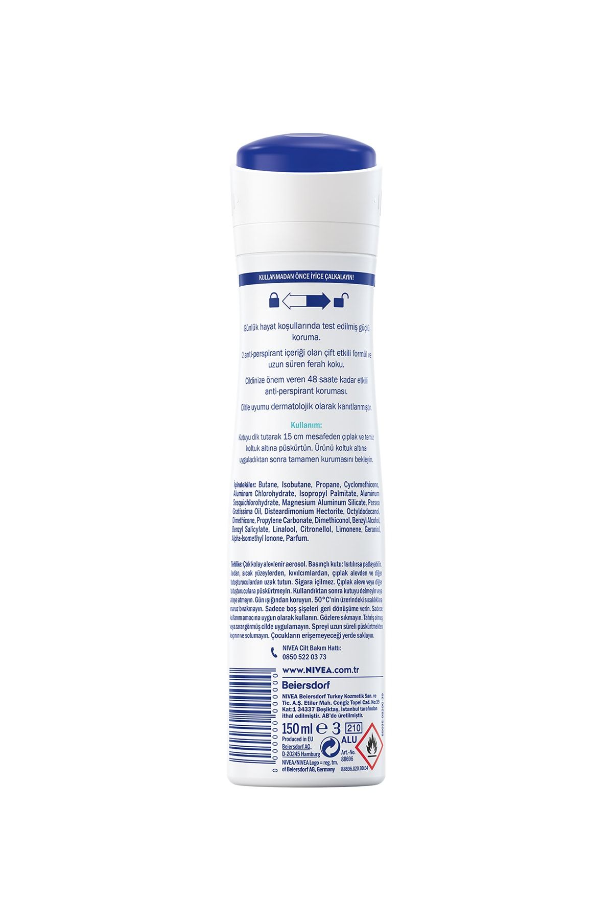 Kadın Sprey Deodorant Dry Fresh 150ml,72 Saat Anti-Perspirant Koruma_1