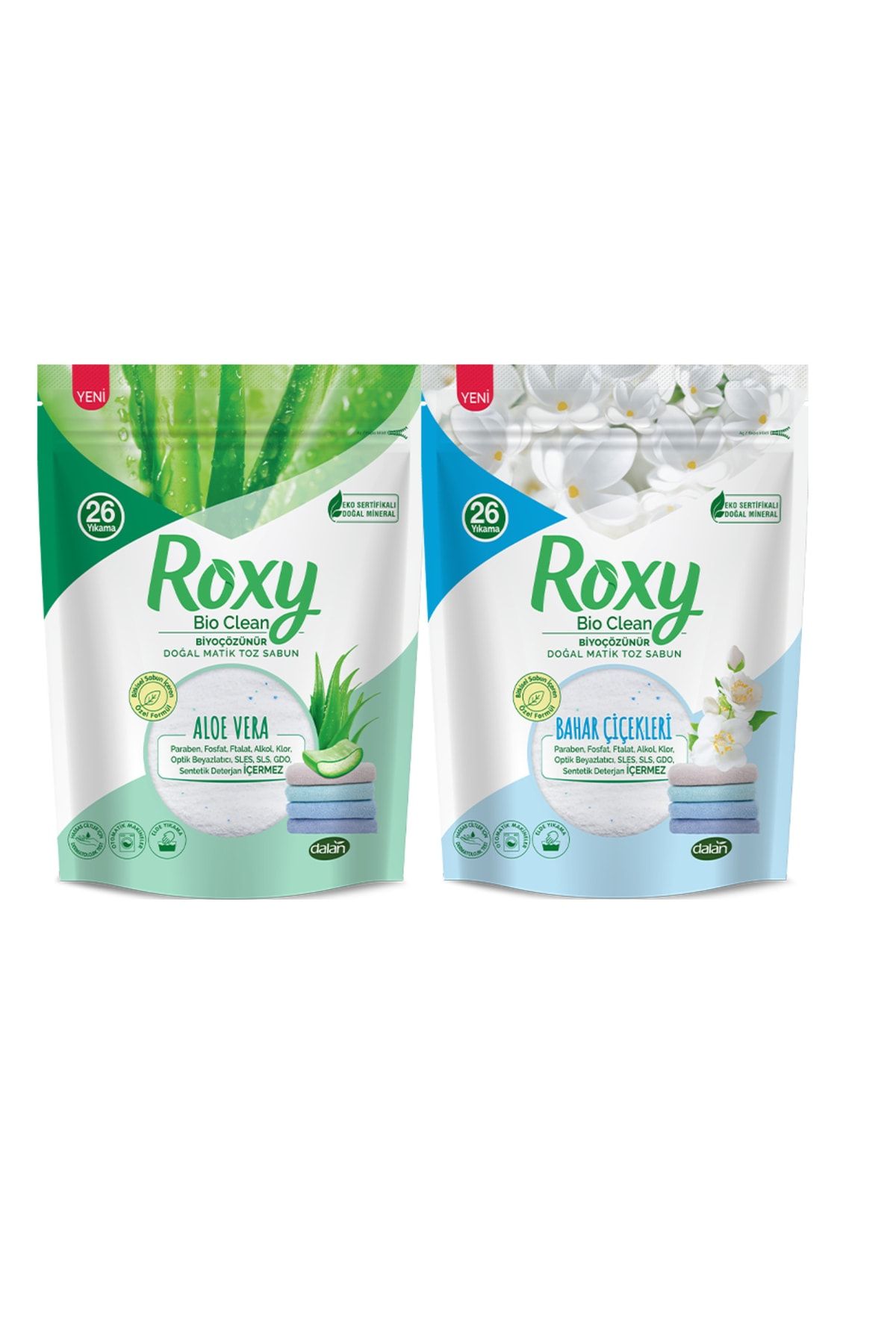Dalan Roxy Bio Clean Doğal Matik Toz Sabun Baharçiçekleri-aloe Vera 2'li Set
