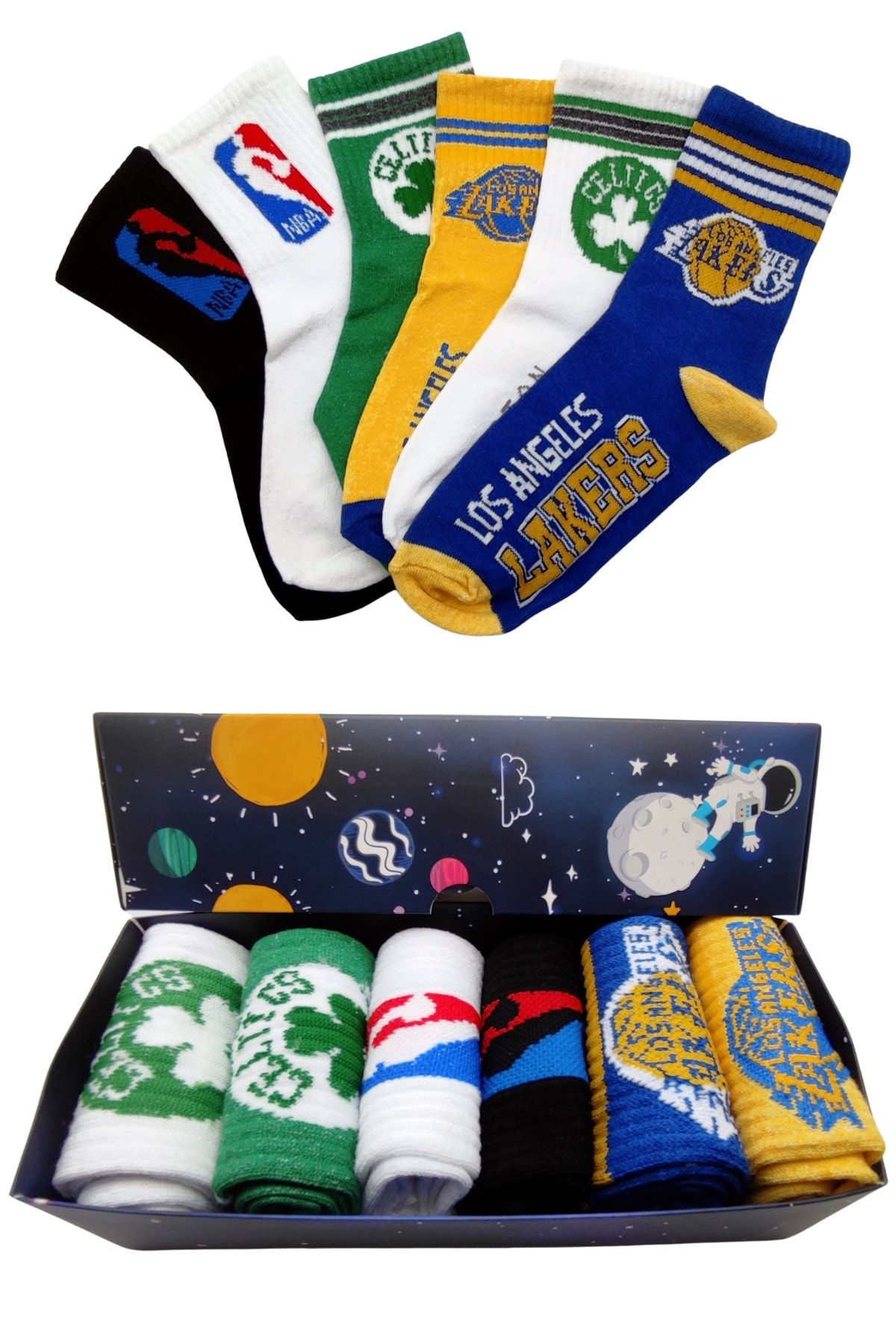 Socks Sirius 6'lı Basketbol Renkli Spor Çorap Seti