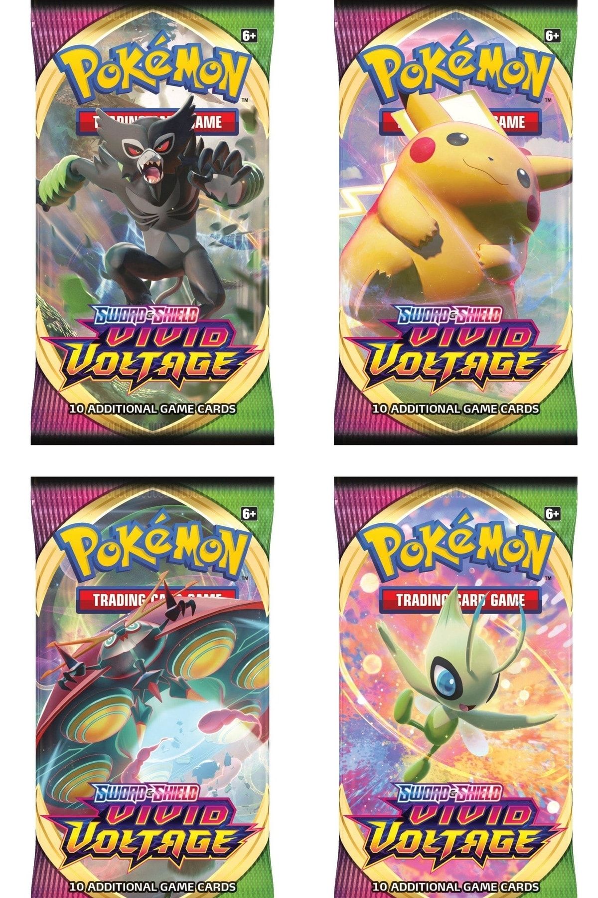 Abetto Market Sword & Shield Vivid Voltage Pokemon Kart (4 Paket)