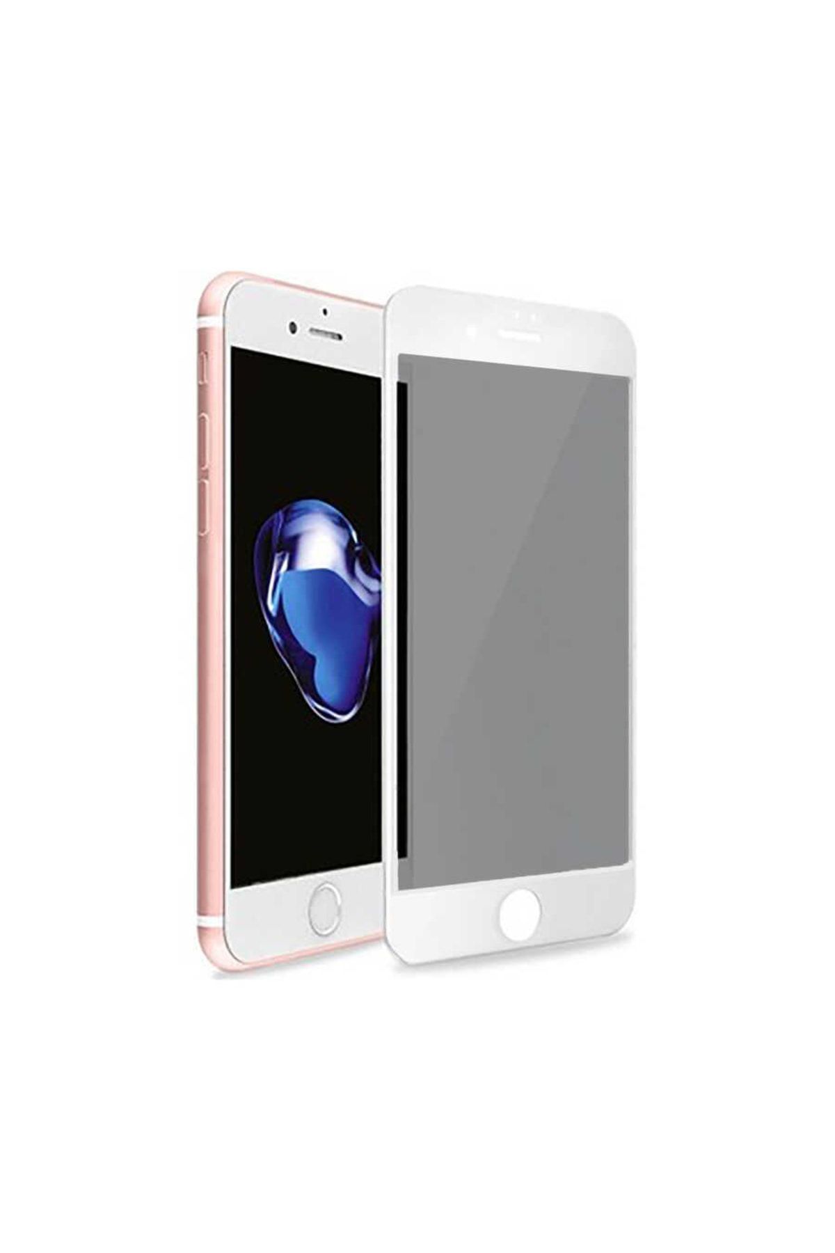 Fibaks Iphone 7 Uyumlu Tam Kaplayan Hayalet Mat Seramik Parmak Izi Yapmaz Ekran Koruyucu Beyaz