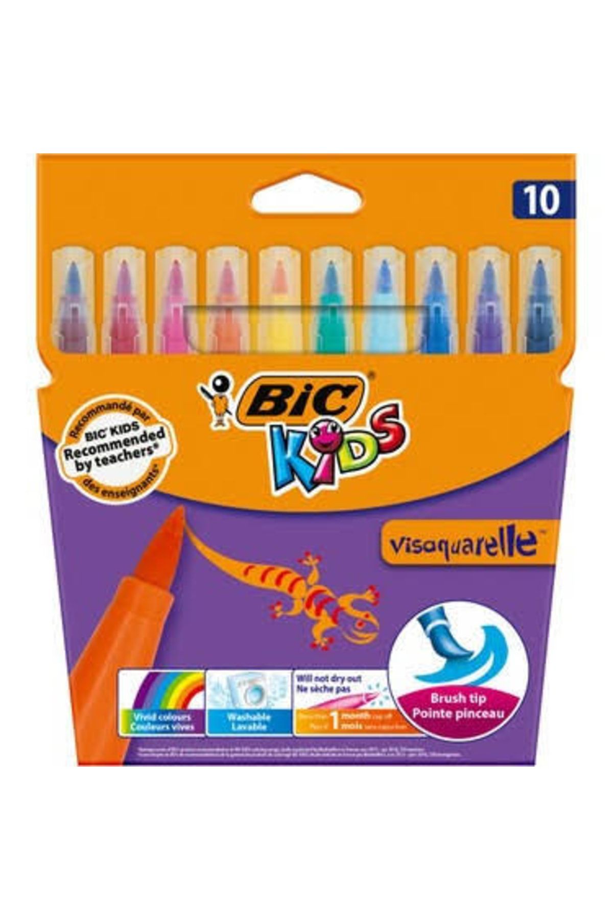 Bic Kids Visaquarelle Fırça Uçlu Keçeli Boya Kalemi 10 Renk