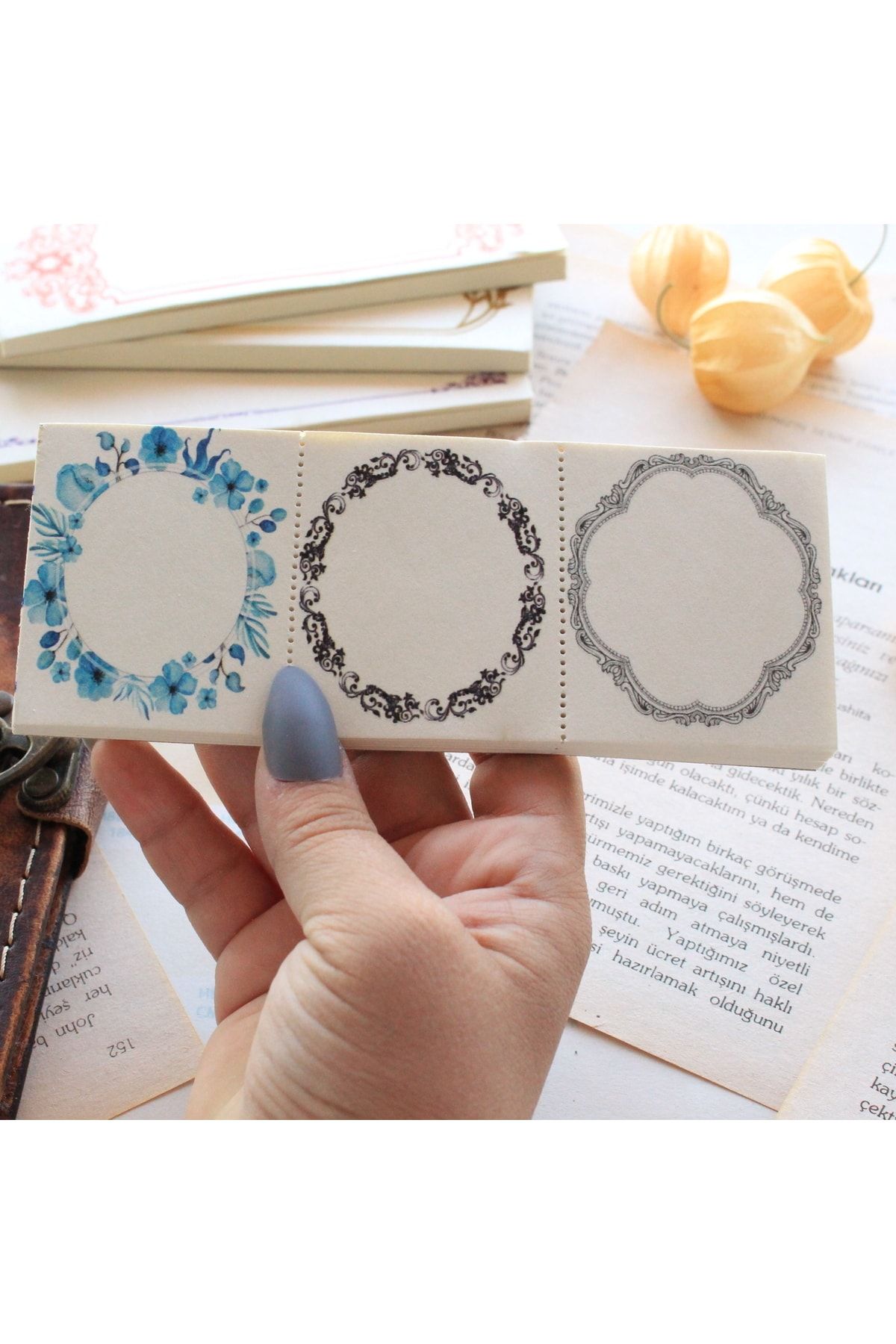 baddin aksesuar Postit Vintage Memo Pad Penpal Sanat Not Kağıdı Kırtasiye Yaratıcı Journamm Yuvarlak Çerçeveli