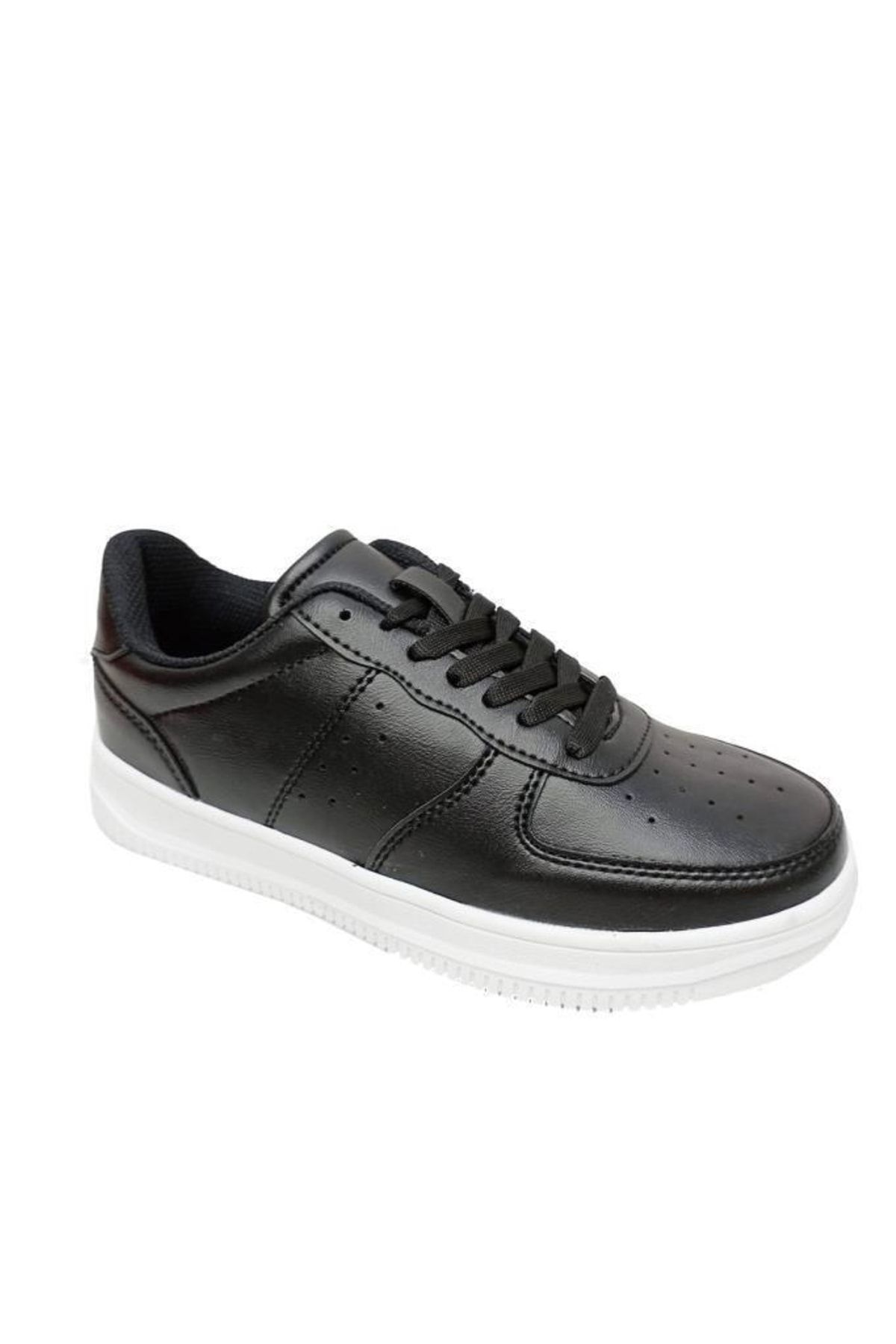 Zigana 002-23 Deri Sneakers Ayakkabı 36-40 Siyah Beyaz