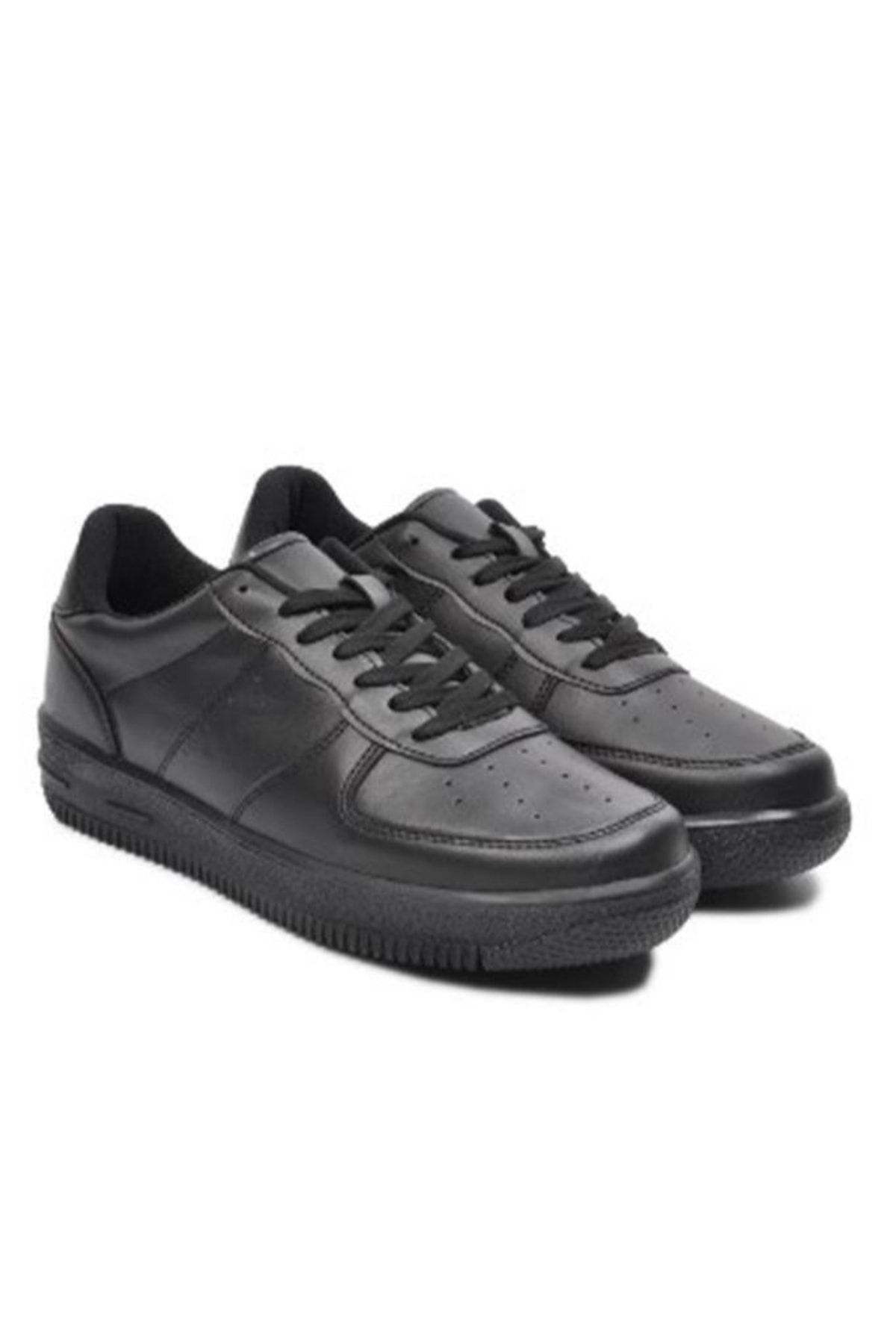 Zigana Siyah - 002-23 Deri Sneakers Ayakkabı 36-40