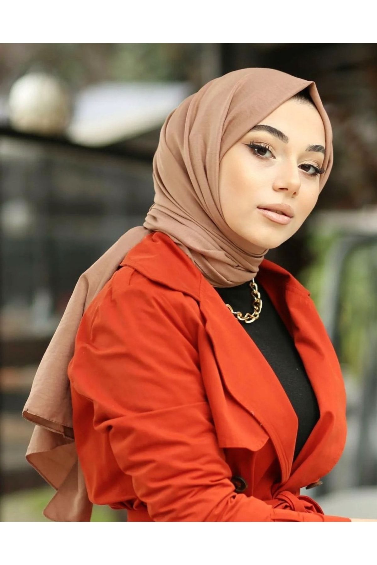 HAR-UM Ticaret Tesettür Kadın Pamuk Cazz Şal Modeli-koyu Vizon