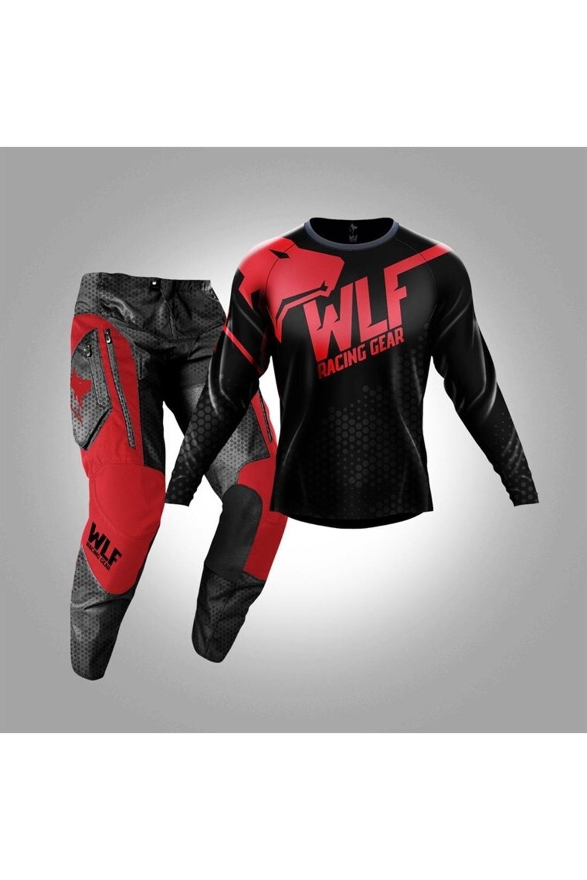 WOLF RACİNG Wlf Racıng X-aır Siyah-kırmızı Jersey Pantolon Takım