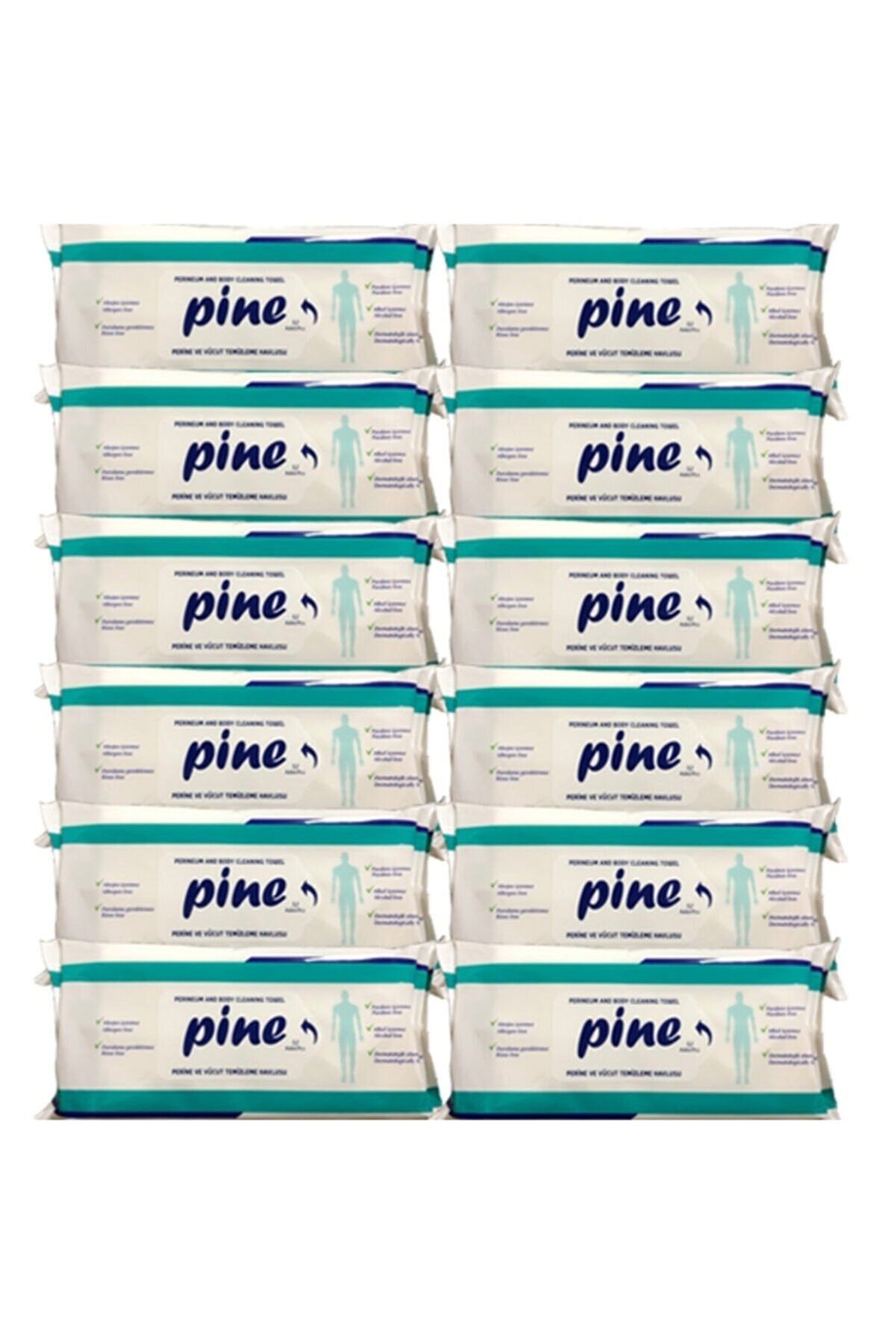 Pine Hasta Perine Ve Vücut Temizleme Havlusu 50'li X 12 Paket