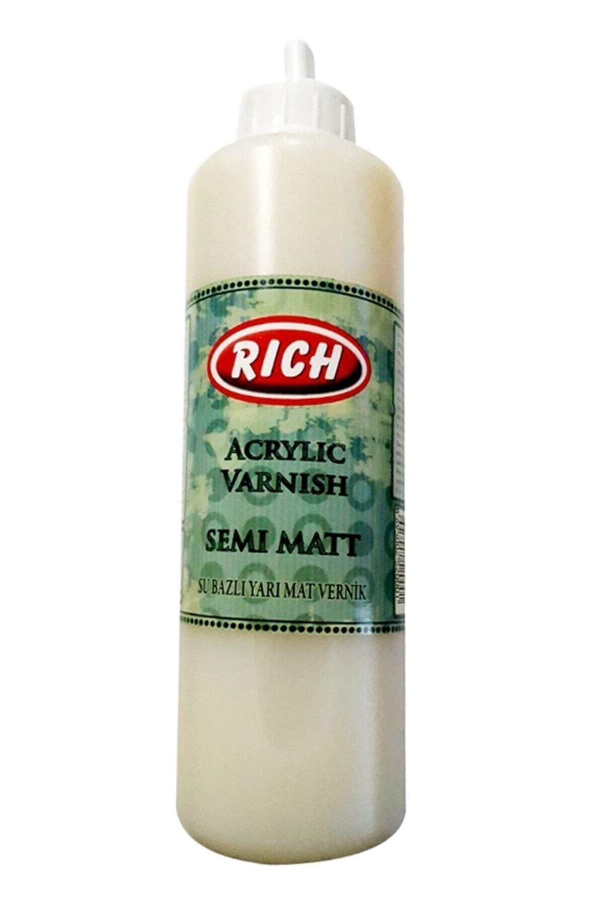 Rich Su Bazlı Vernik Yarı Mat (Semi Matt Acrylic Varnish) 500 Cc. Ekonomik Boy