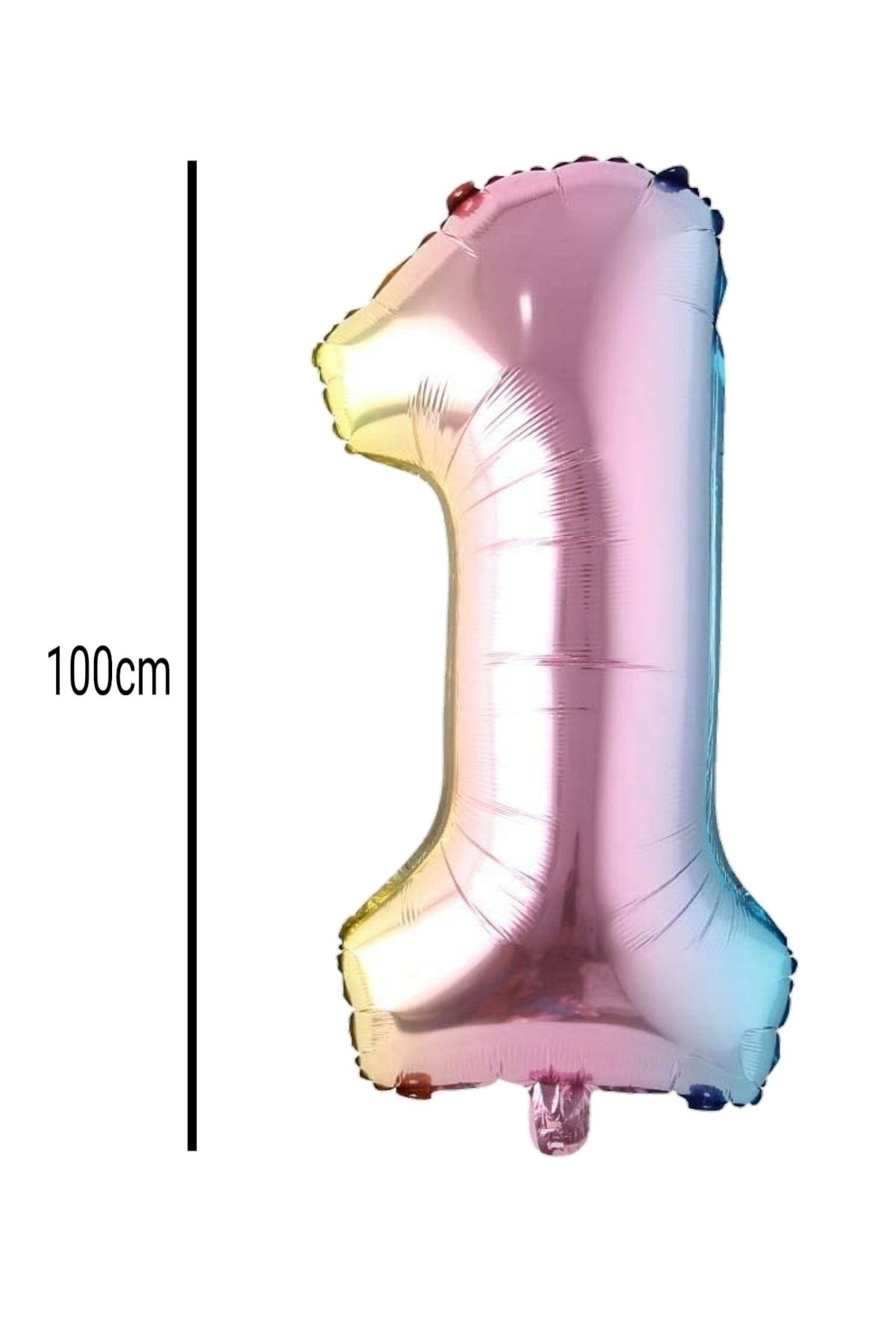 E Elmas 1 Rakamı Folyo Balon Renkli (100cm)