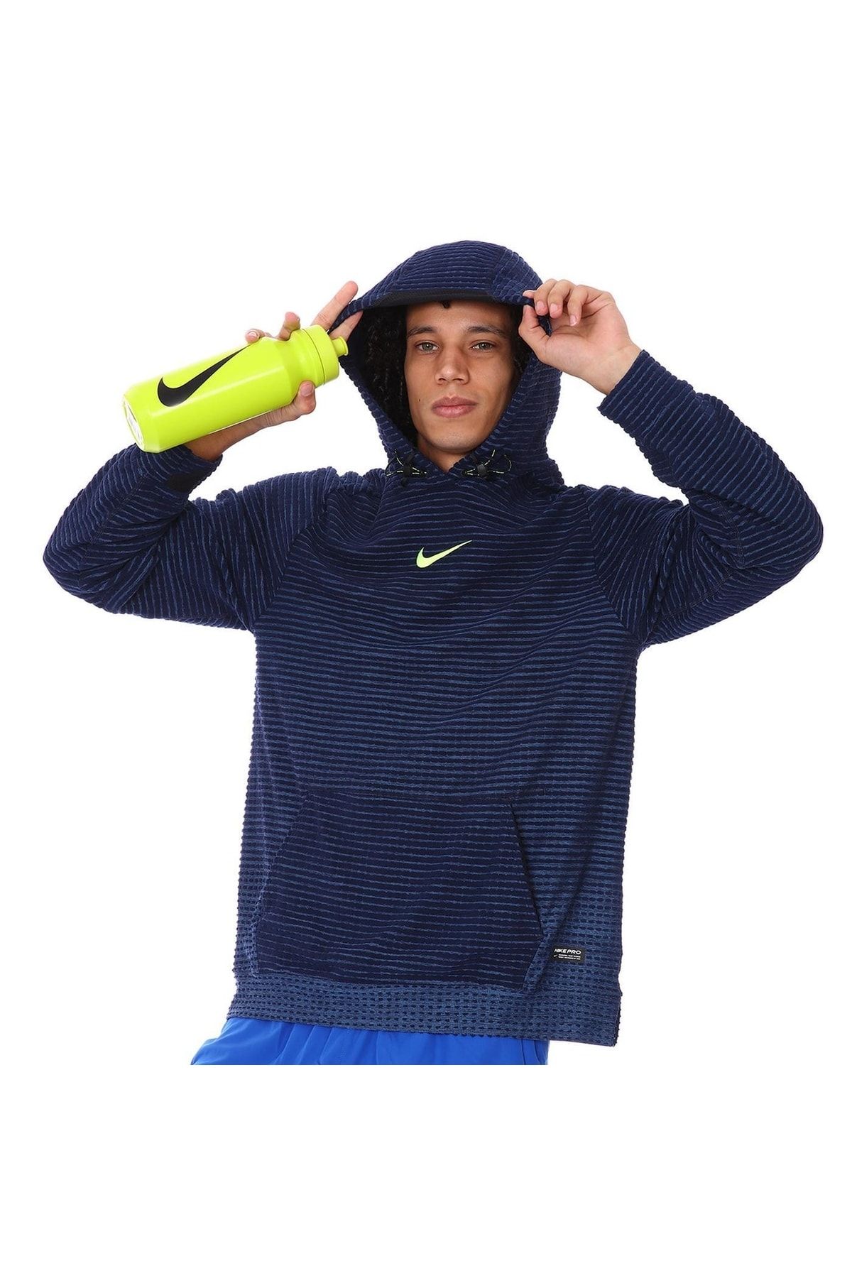 Nike Pro Therma-fıt M Np Df Npc Adv Flc Po Erkek Mavi Günlük Stil Sweatshirt Dd1707-451