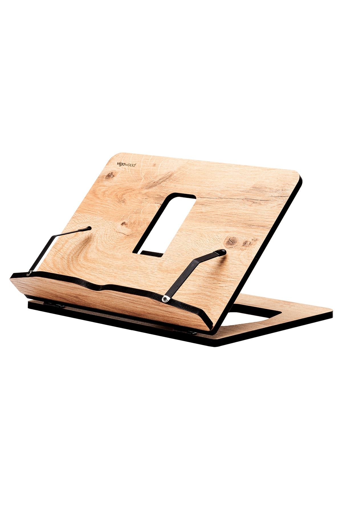 Vigo Wood Ahşap Kitap Okuma Standı Tablet Standı Kitap Tutucu Rahle (MEŞE)