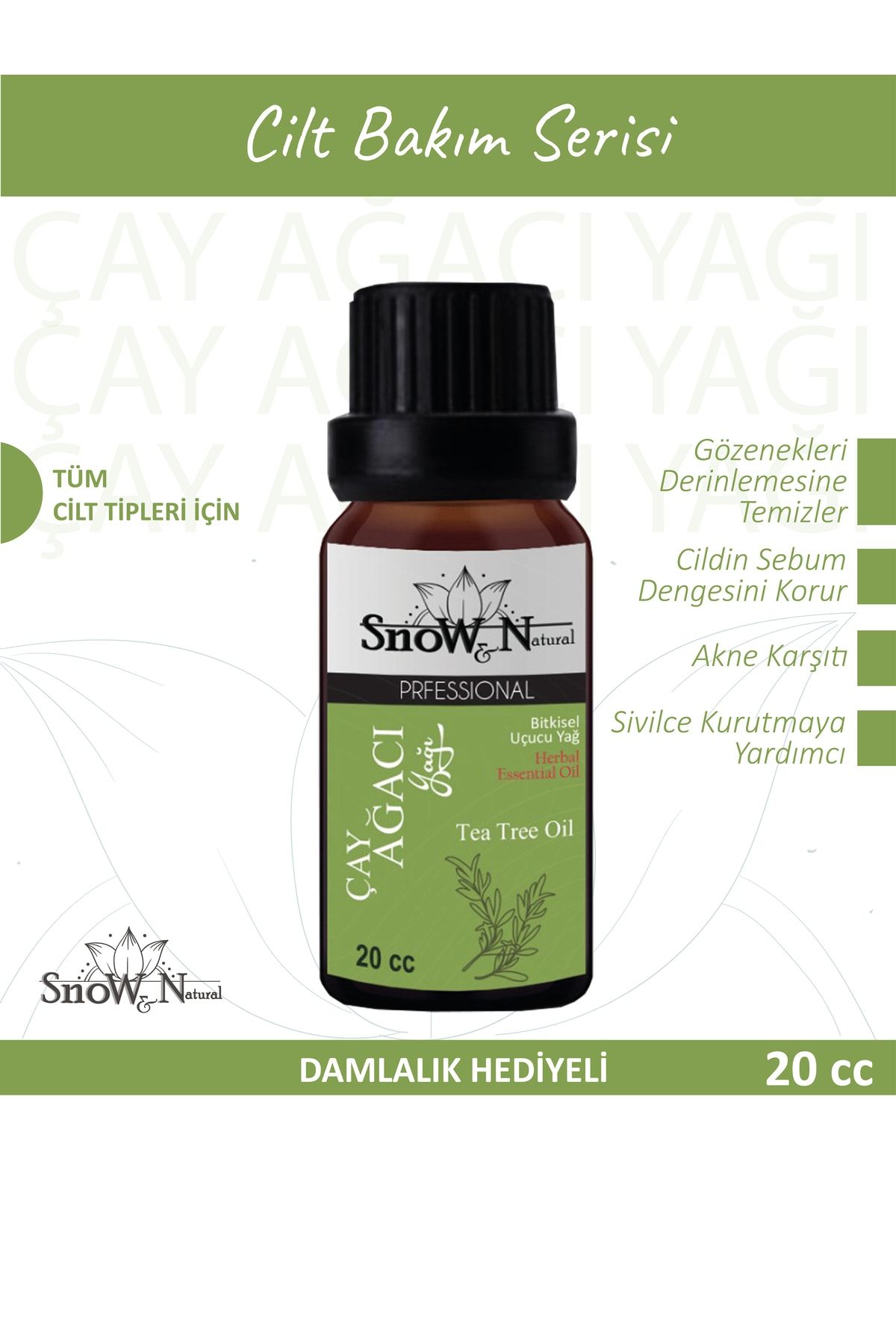 Snow&Natural Sivilce Ve Akne Karşıtı Çay Ağacı Yağı 20 ml