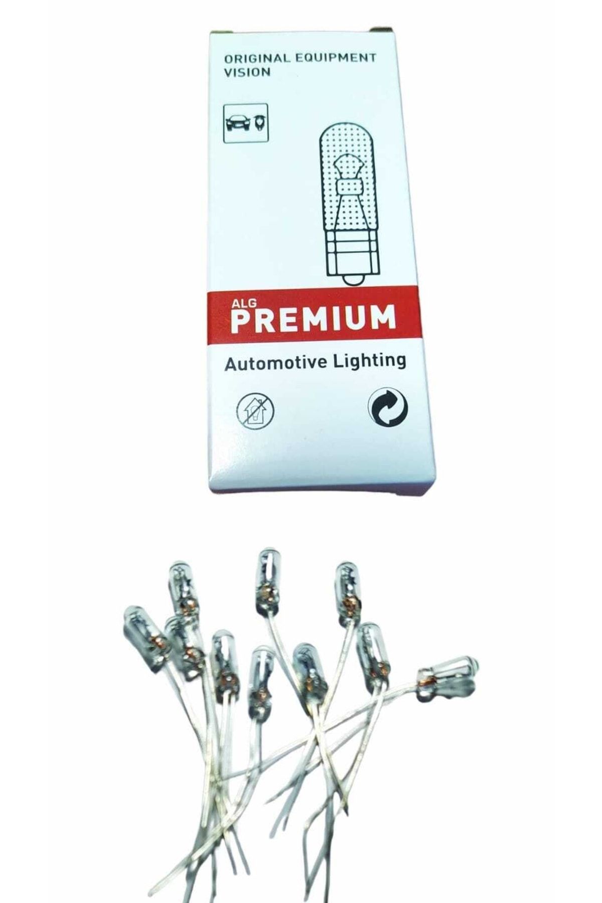 ALG PREMIUM 12v Telli Dipsiz Kıl Bacak Ampul T3 80ma Premıum 10 Adet
